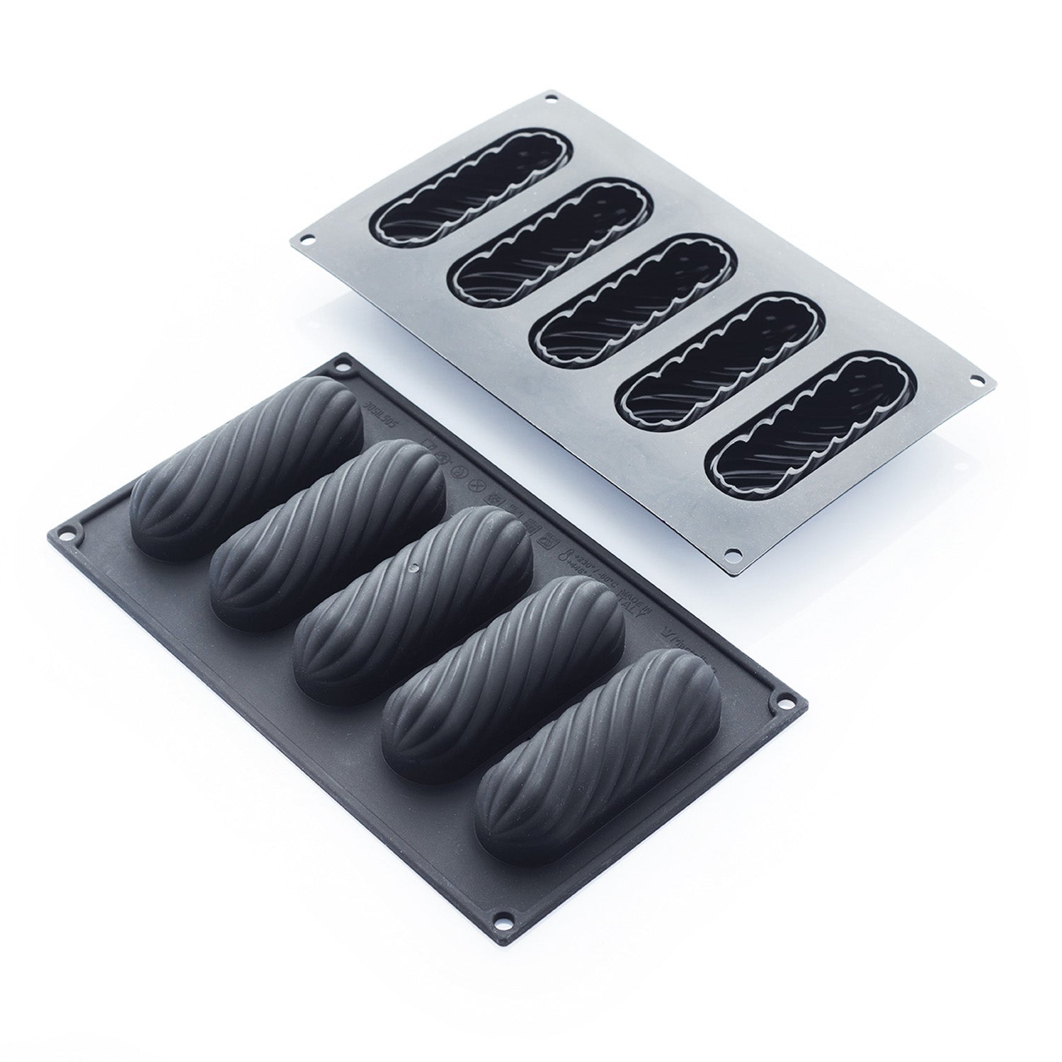 5 ECLAIR TWIST MOULDS 120 X40 H33MM