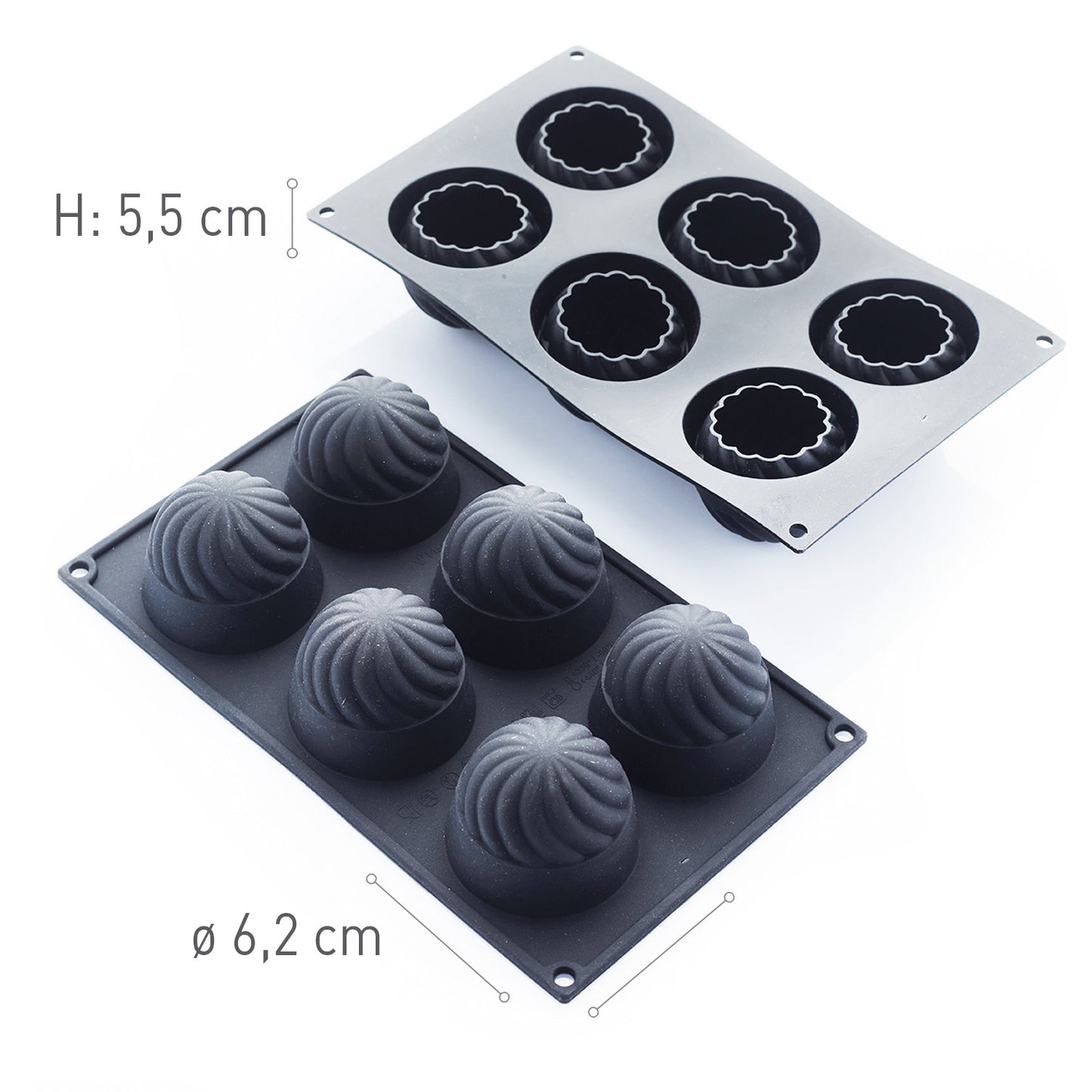 6 STAMPI TWIST DIAM 62MM H55MM