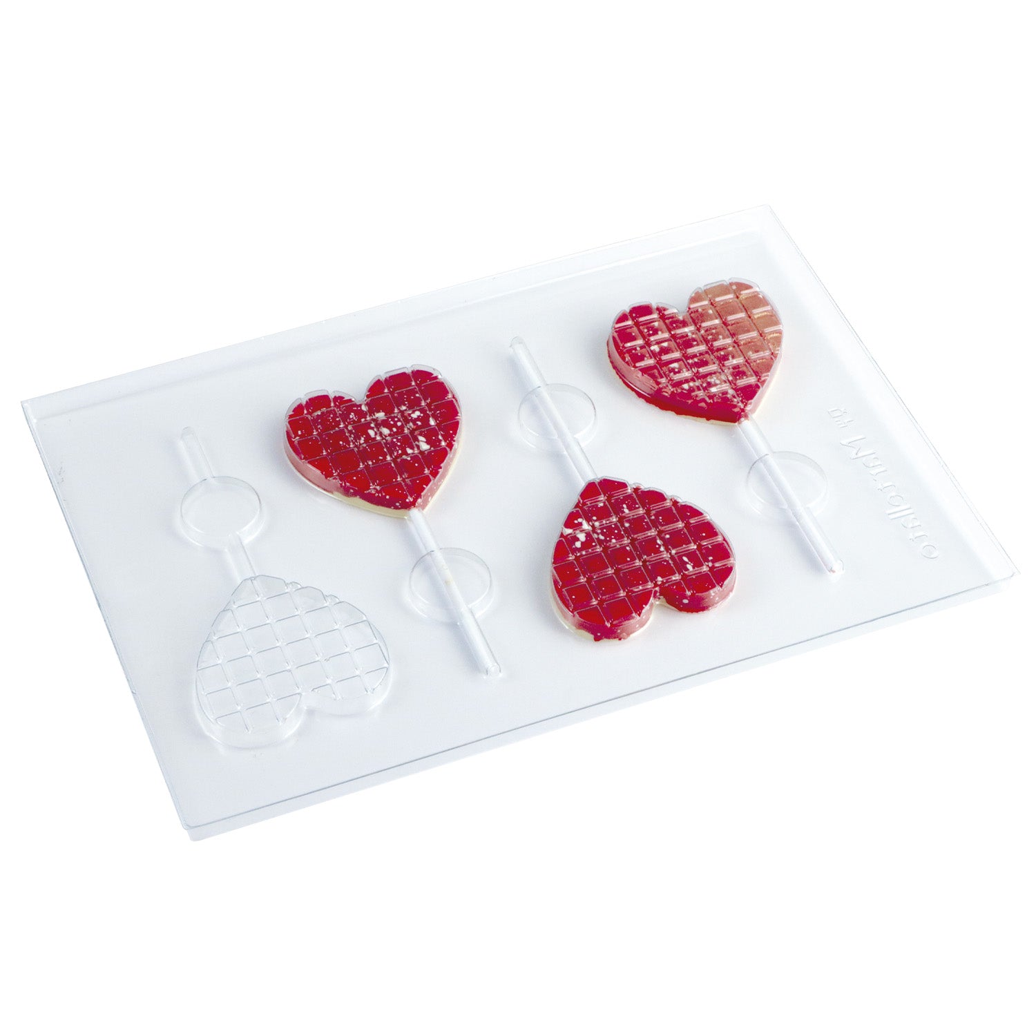 KIT 2 STAMPI PLASTICA CIOCCOLATO LOLLOLETTE CUORE 68X65XH9MM