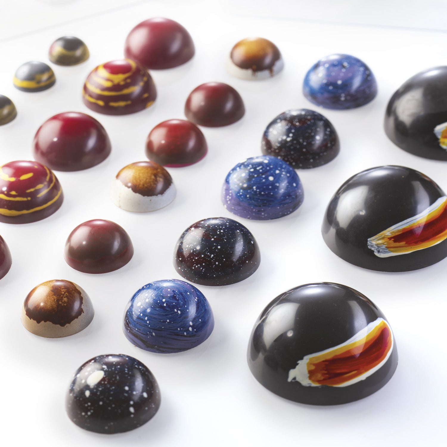 KIT 4 THERMOFORMED PLASTIC MOULD HALF SPHERE Ø 50 - 90MM