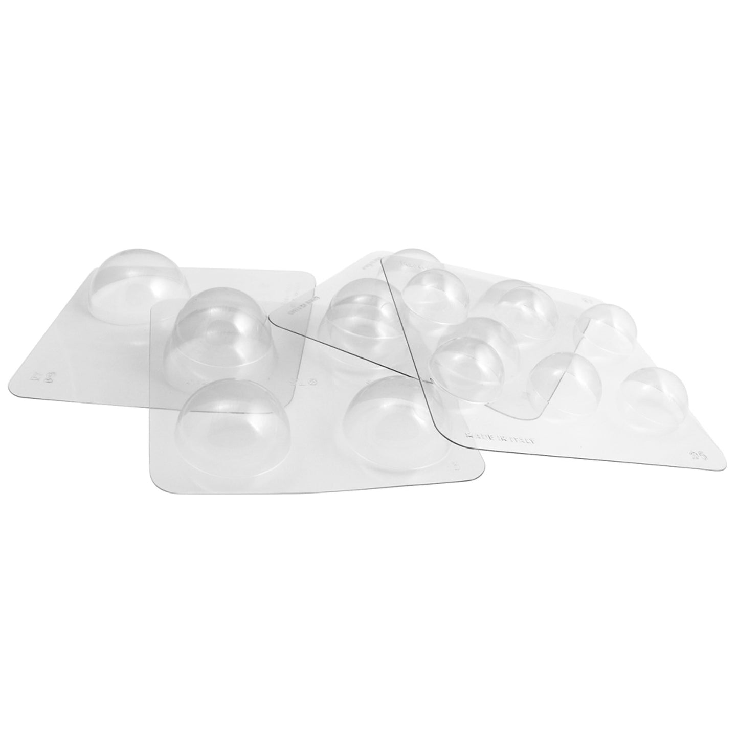 KIT 4 THERMOFORMED PLASTIC MOULD HALF SPHERE Ø 50 - 90MM