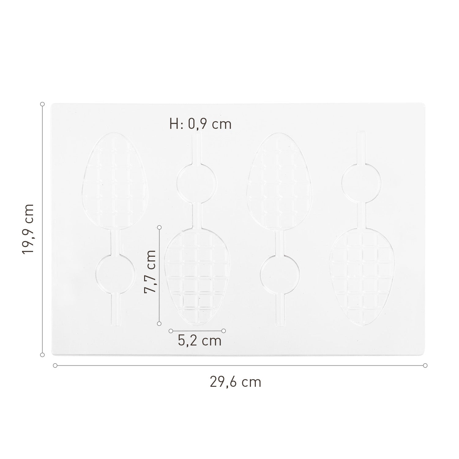 KIT 2 STAMPI PLASTICA LECCA-LECCA UOVO CIOCCOLATO 52X77XH9CM