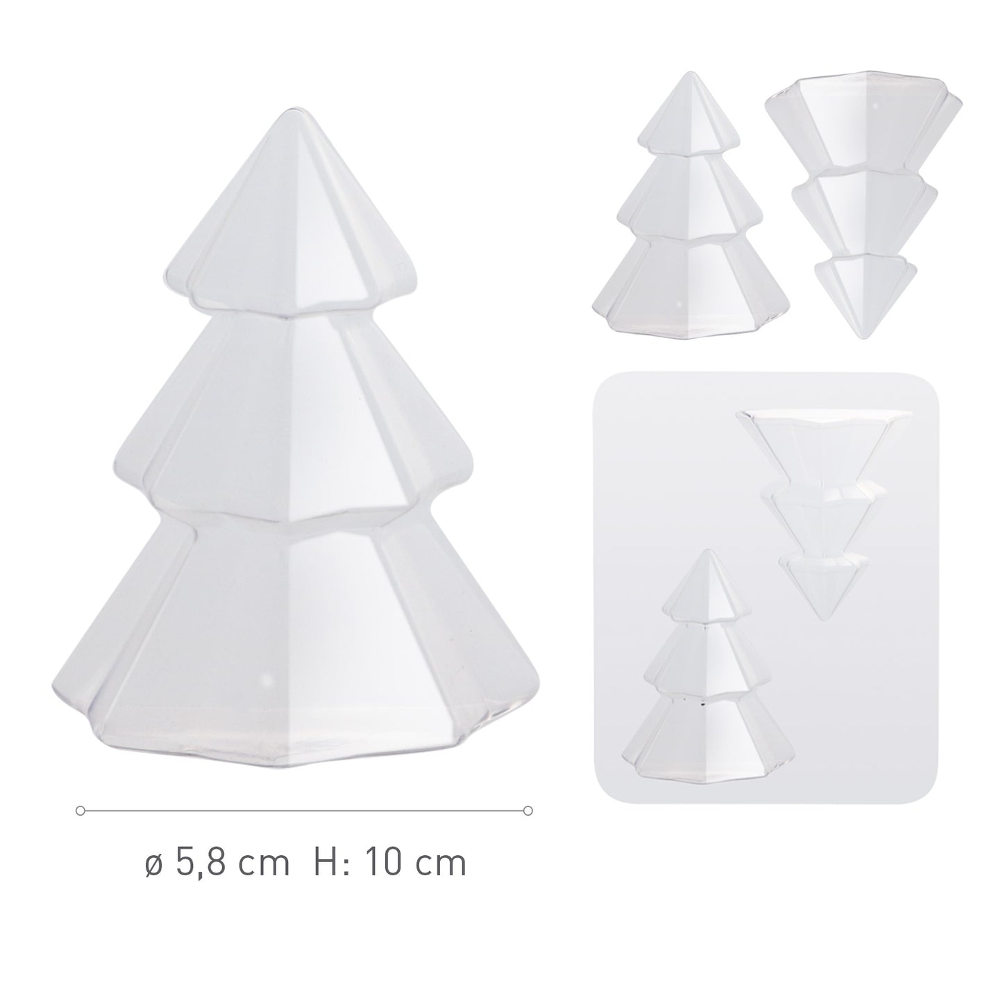 2 MOULES THERMOFORMÉ ARBRE DE NOËL Ø 95 H 120 MM | 4U