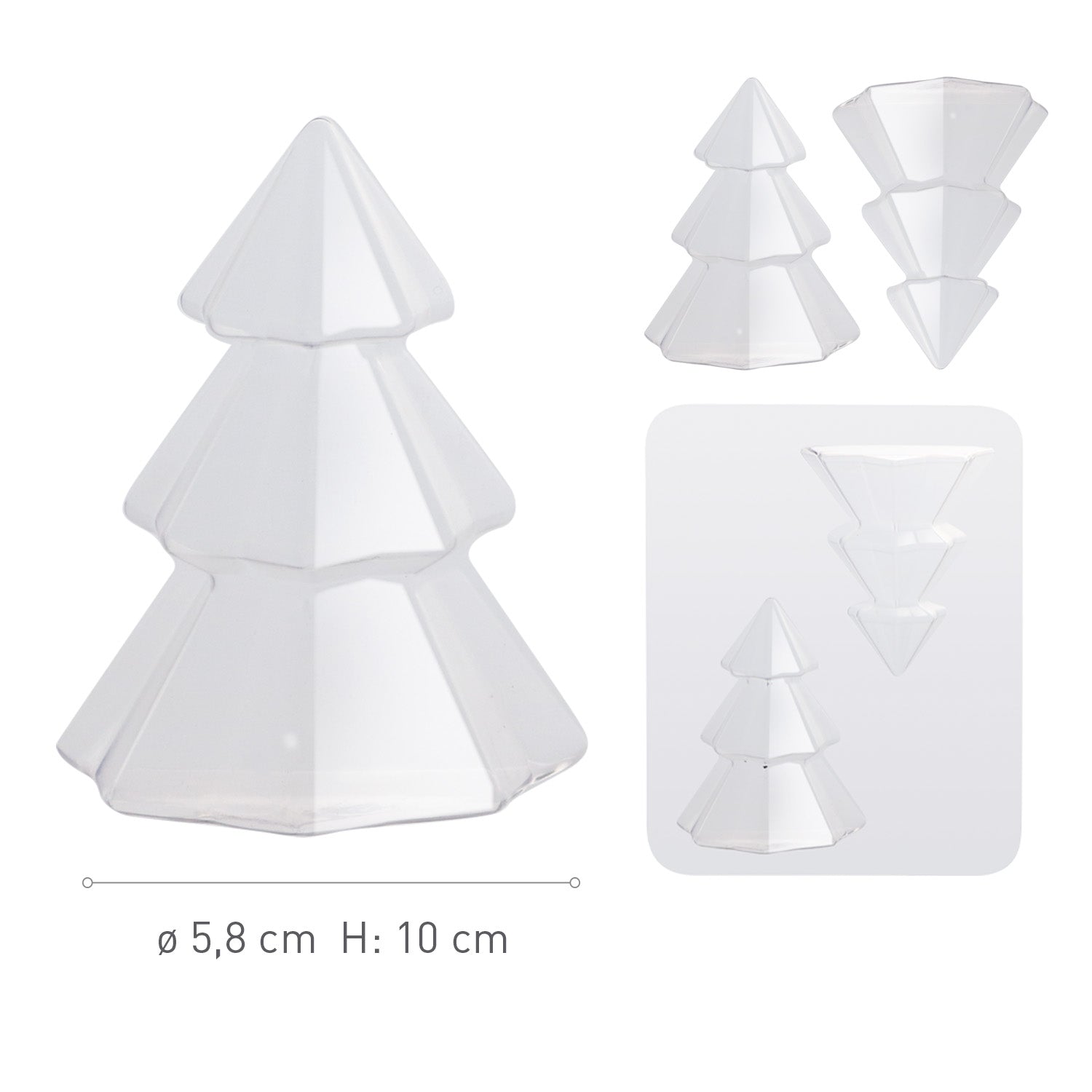 2 MOULES THERMOFORMÉ ARBRE DE NOËL Ø 95 H 120 MM | 4U