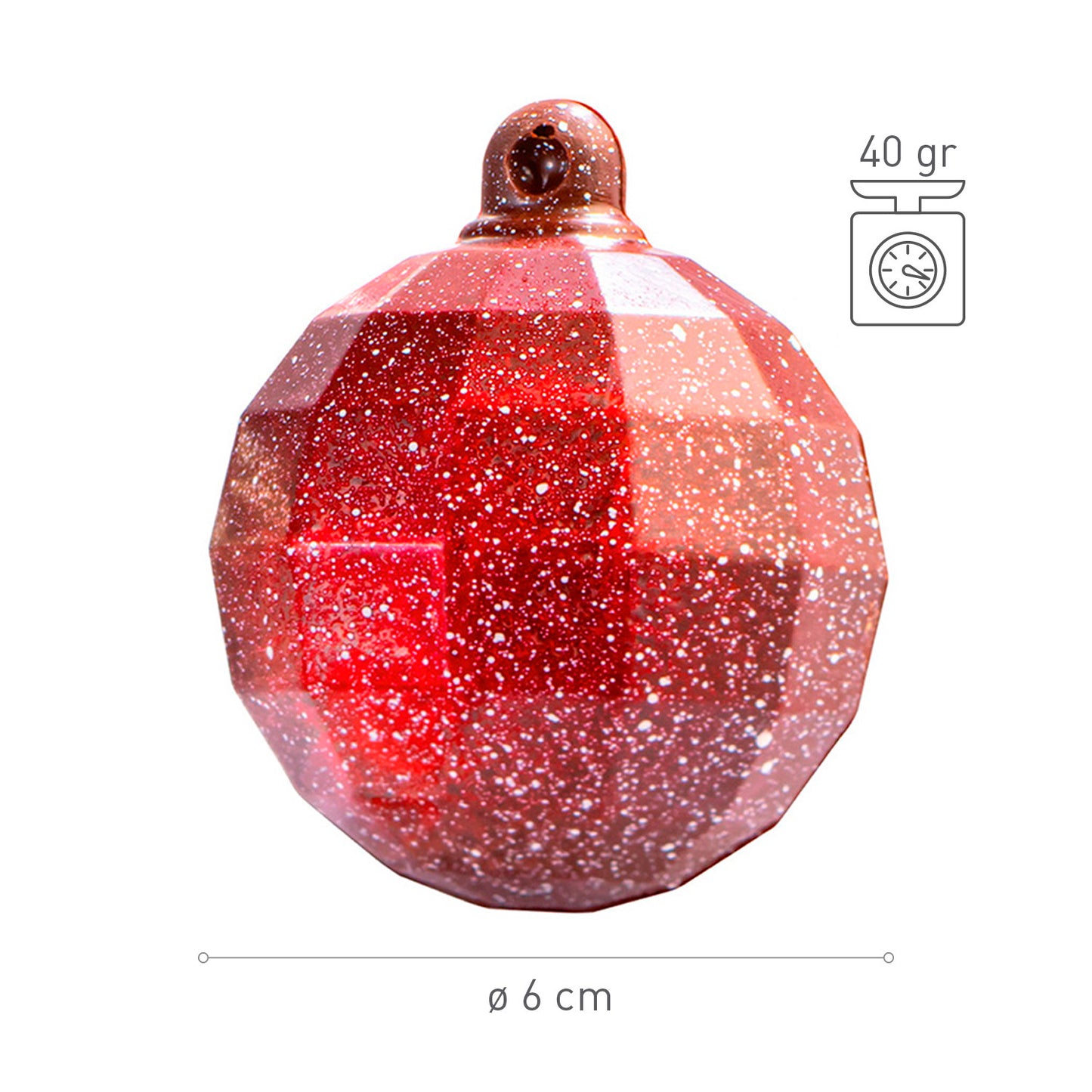 2 THERMOFORMED PLASTIC MOULDS CHRISTMAS BALL DIAMOND Ø 60MM | 6U