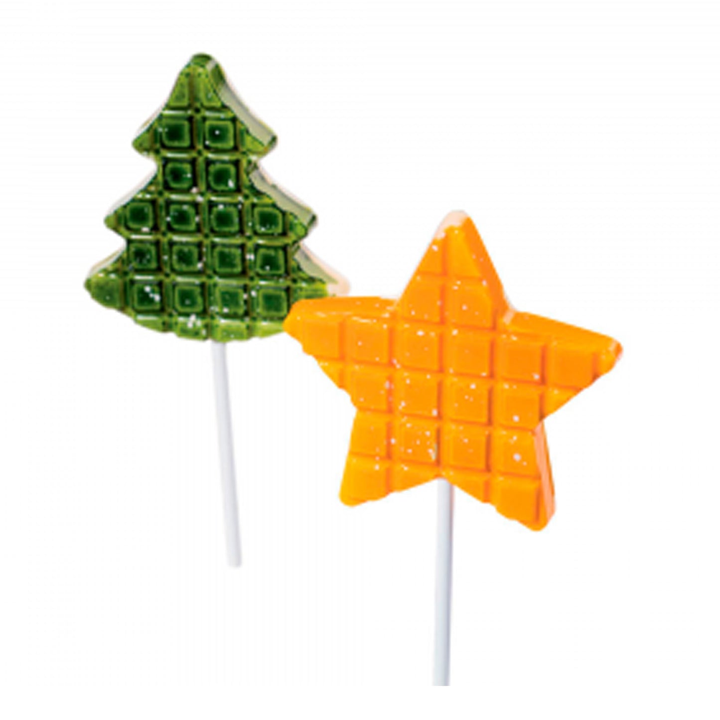 2 MOULES PLASTIQUE SUCETTES CHOCOLAT ARBRE ET ÉTOILE | 4U