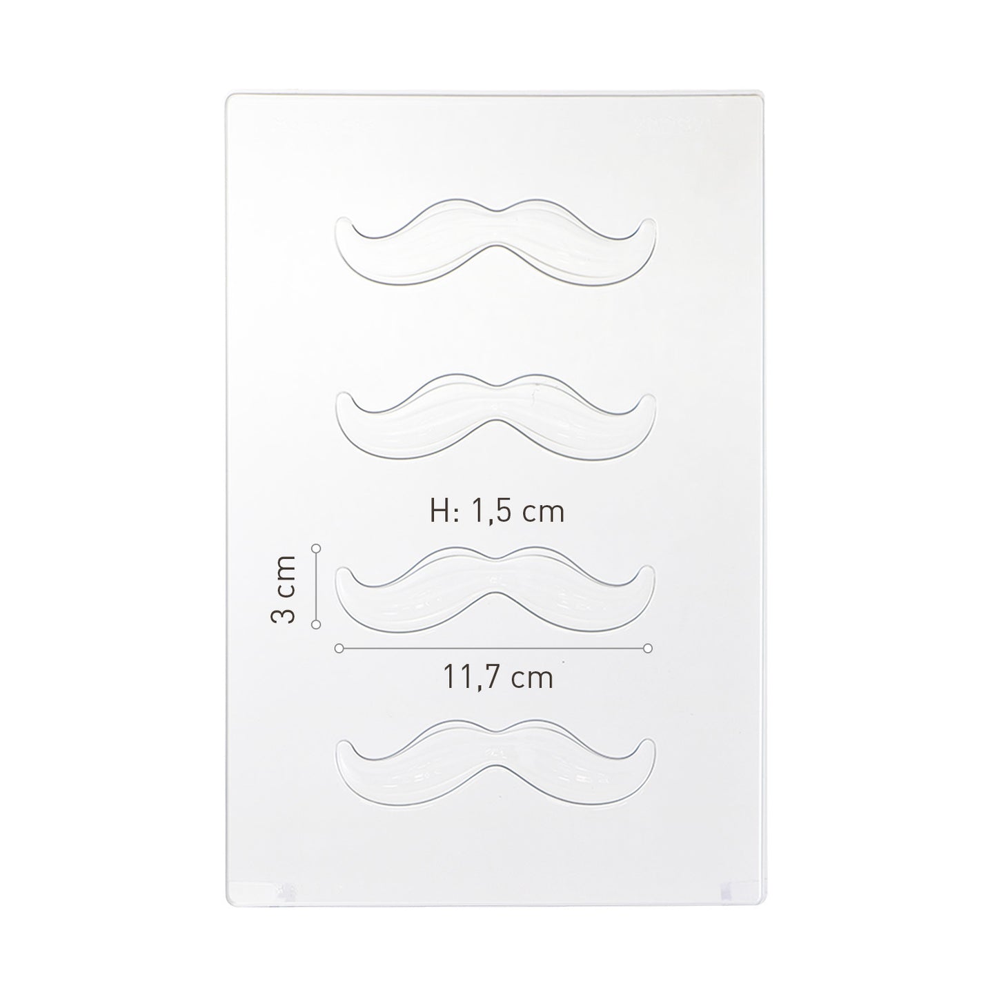 KIT 2 MOLDES PLÁSTICO TERMOFORMADO BIGOTE Y GAFAS | 8U