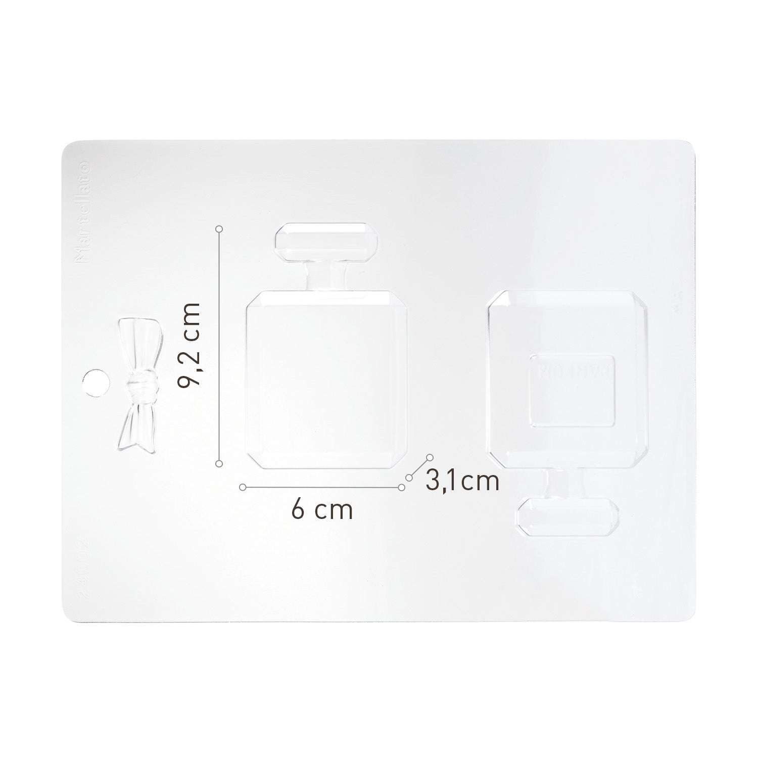 KIT 2 MOLDES DE PLÁSTICO TERMOFORMADO PERFUME 60X31XH92MM