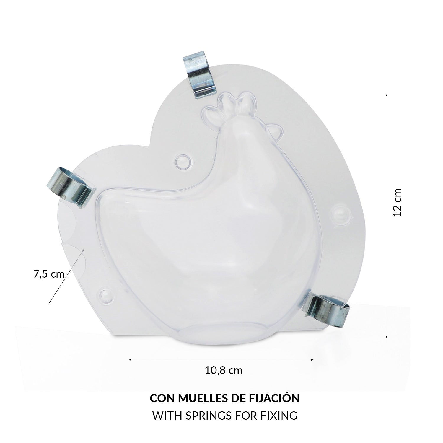 MOLDE PLÁSTICO TERMOFORMADO GALLINA 3D 108X75H120MM | 90GR