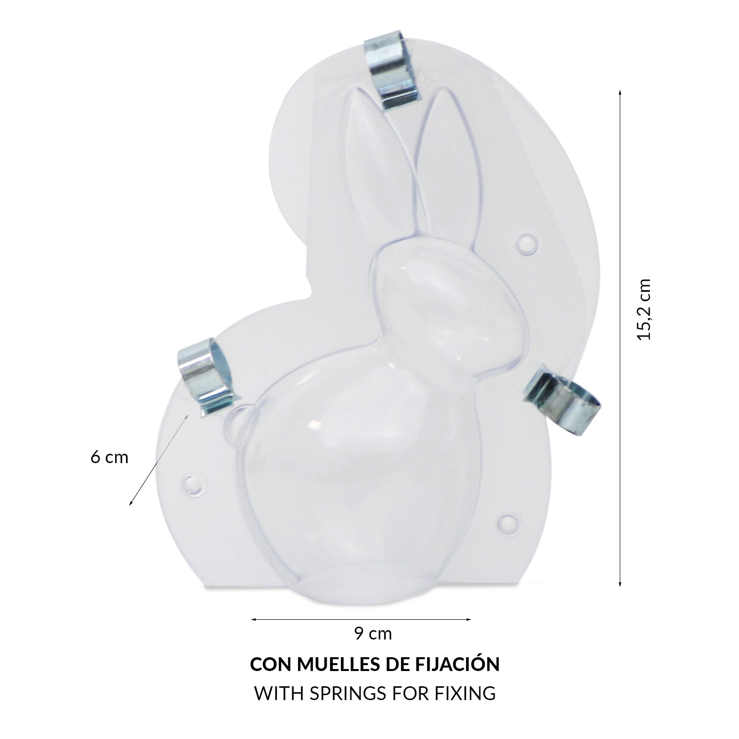 MOULE PLASTIQUE THERMOFORMÉ LAPIN 3D 90X40H152MM | 100GR