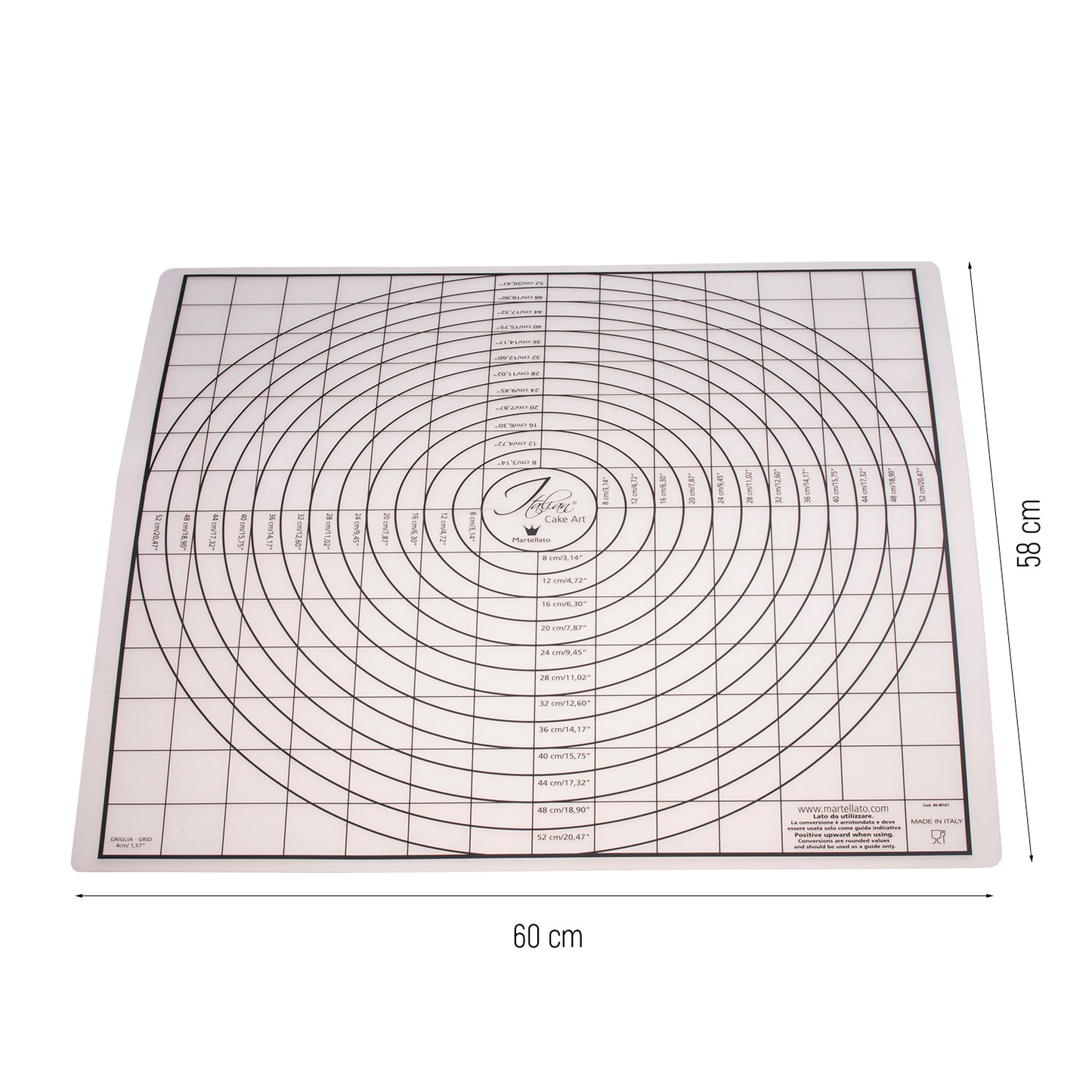 ANTI-SLIP MAT WITH CONCENTRIC CIRCLES 60X58CM