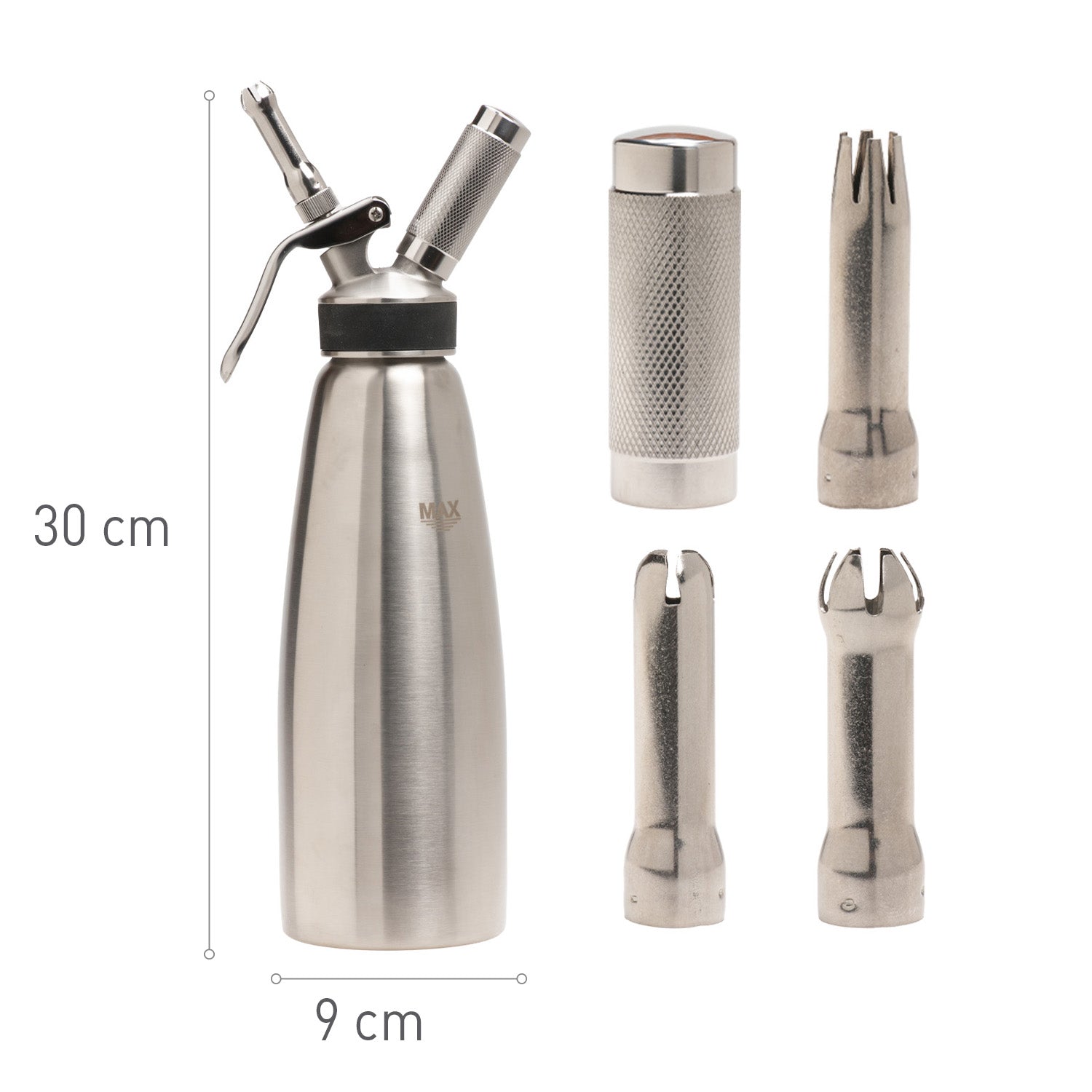 SIFON ACERO INOXIDABLE PARA CREMA (N2O) 1L