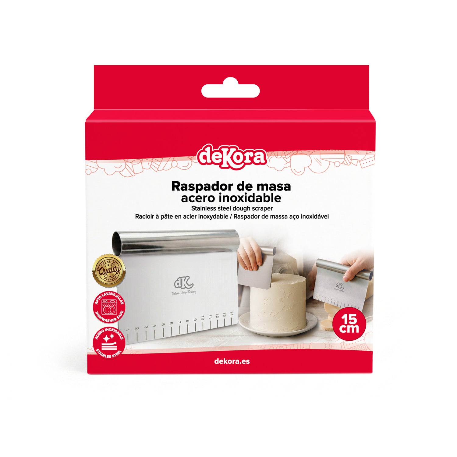 RASPADOR DE MASA ACERO INOXIDABLE 15CM- DEKORA HOME BAKING