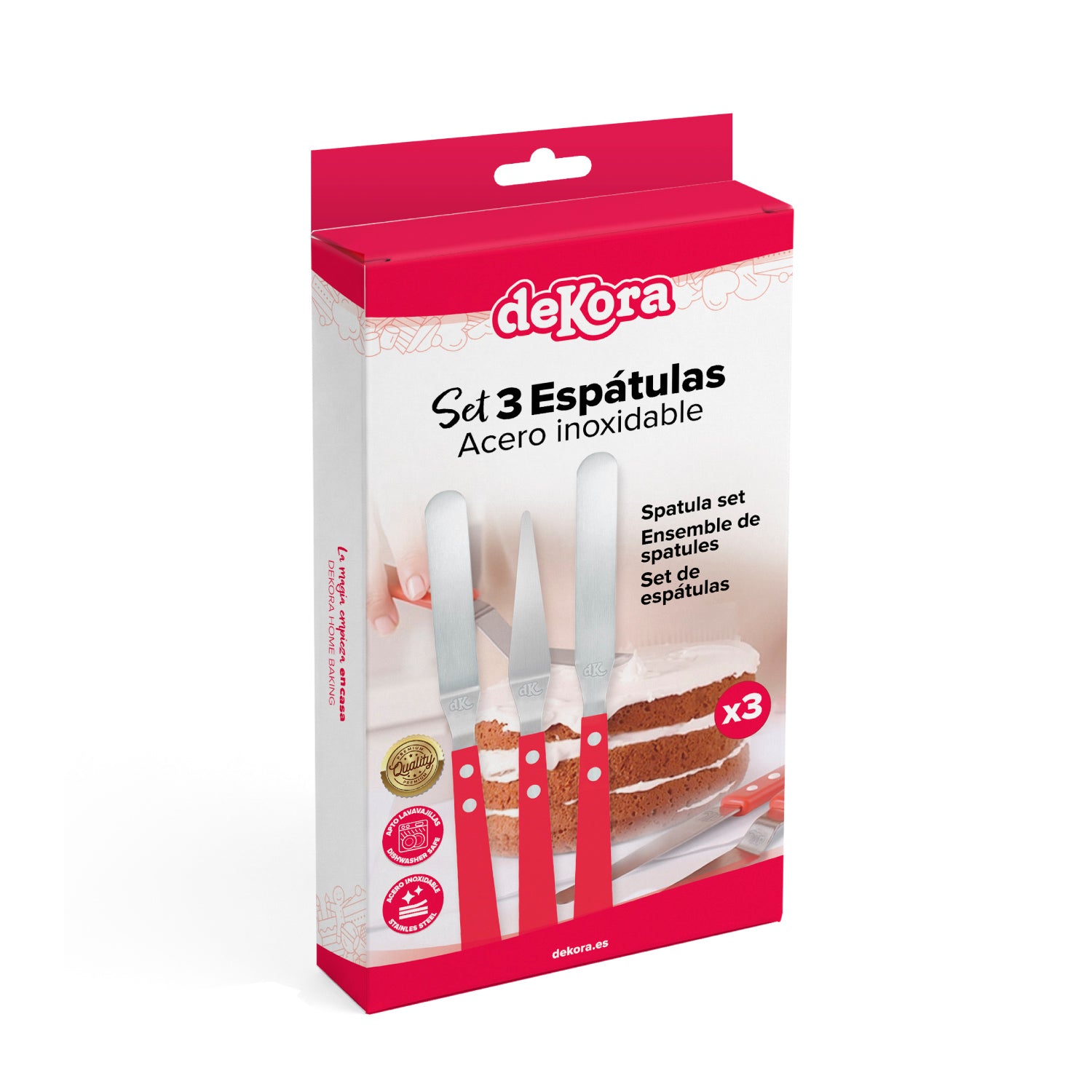 PACK 3 ESPÁTULAS ACERO INOXIDABLE- DEKORA HOME BAKING