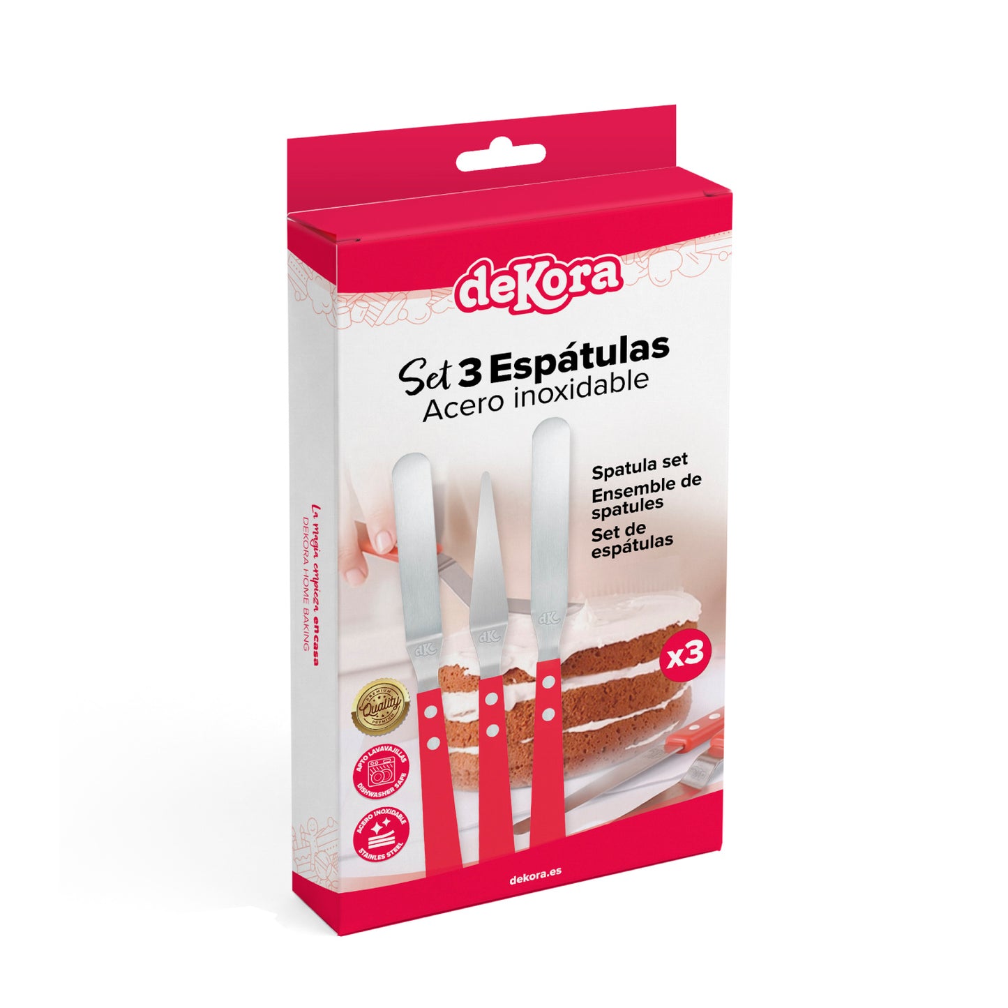 PACK 3 ESPÁTULAS ACERO INOXIDABLE- DEKORA HOME BAKING