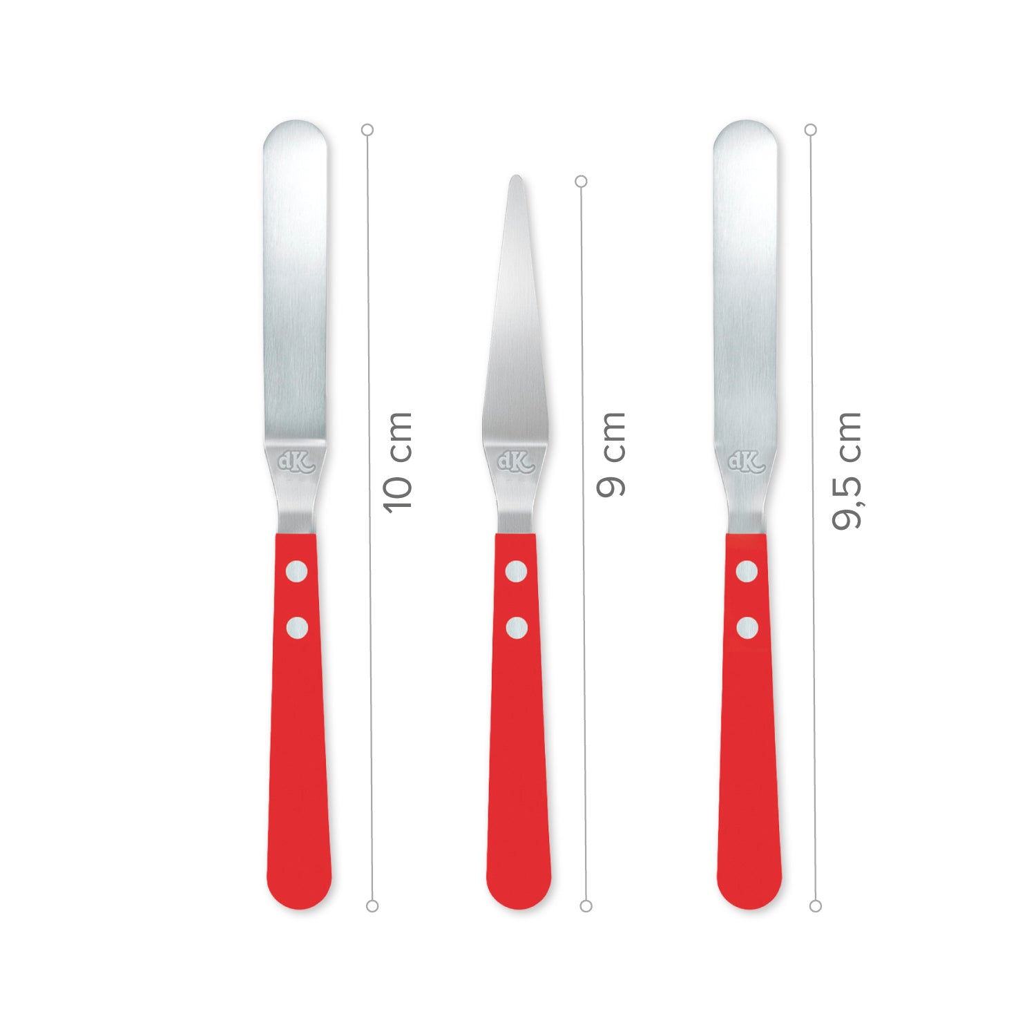 PACK 3 ESPÁTULAS ACERO INOXIDABLE- DEKORA HOME BAKING