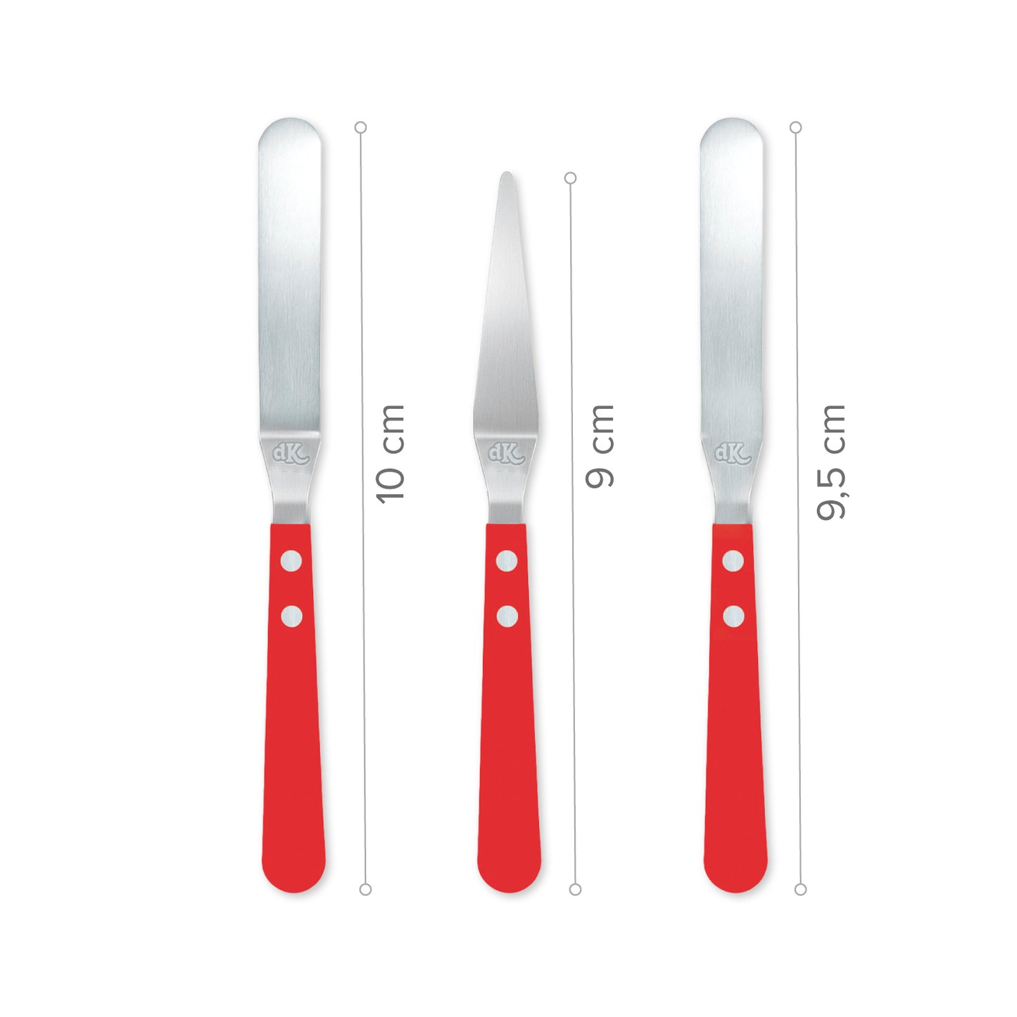 PACK 3 ESPÁTULAS ACERO INOXIDABLE- DEKORA HOME BAKING