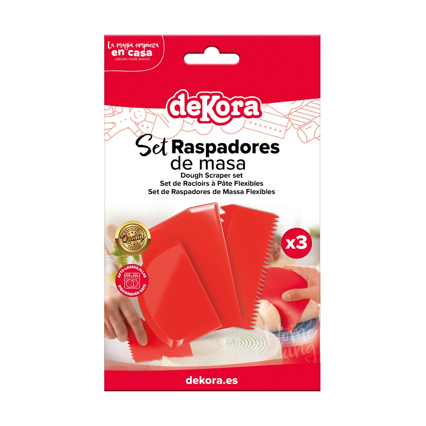 PACK 3 RASPADORES DE MASA- DEKORA HOME BAKING