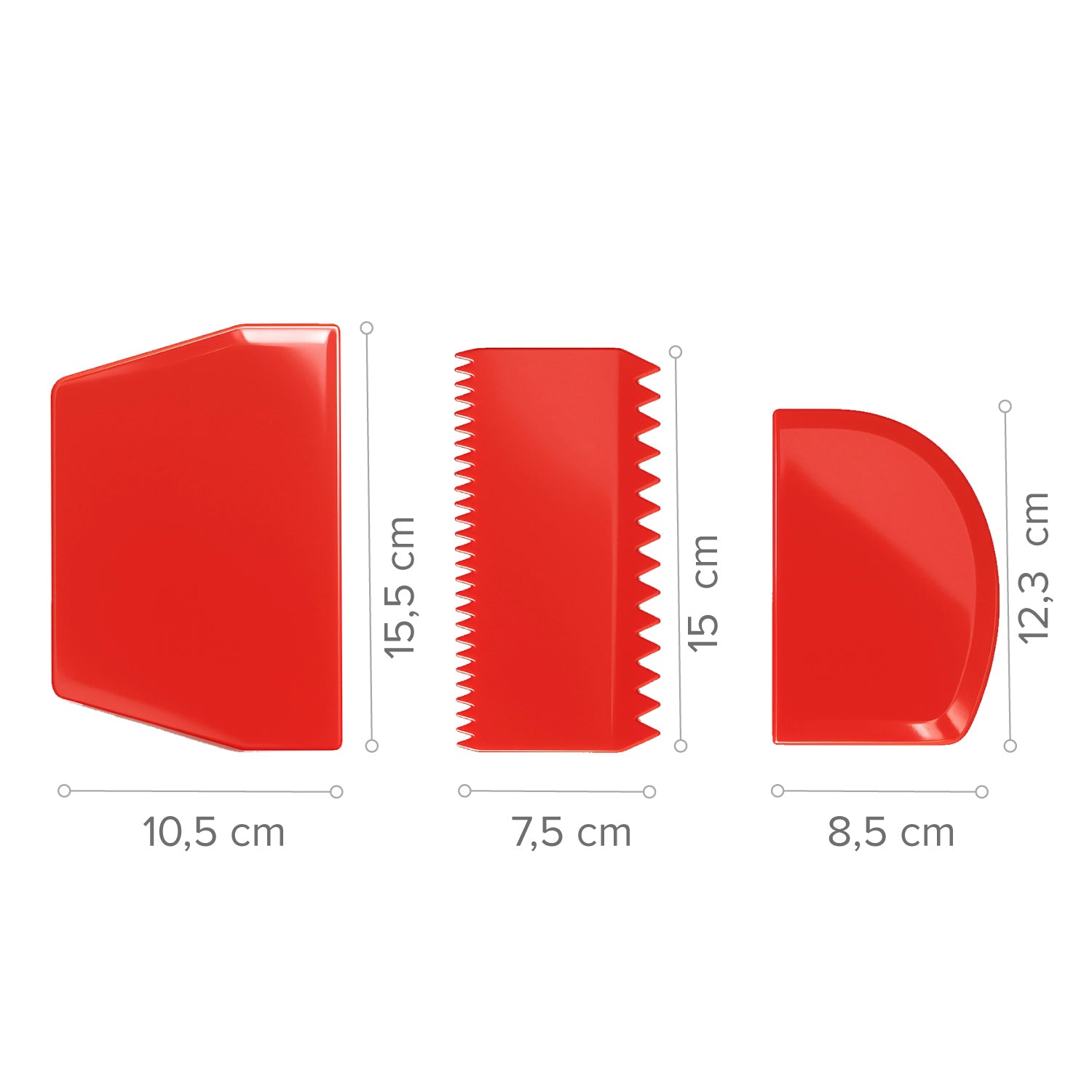 PACK 3 RASPADORES DE MASA- DEKORA HOME BAKING
