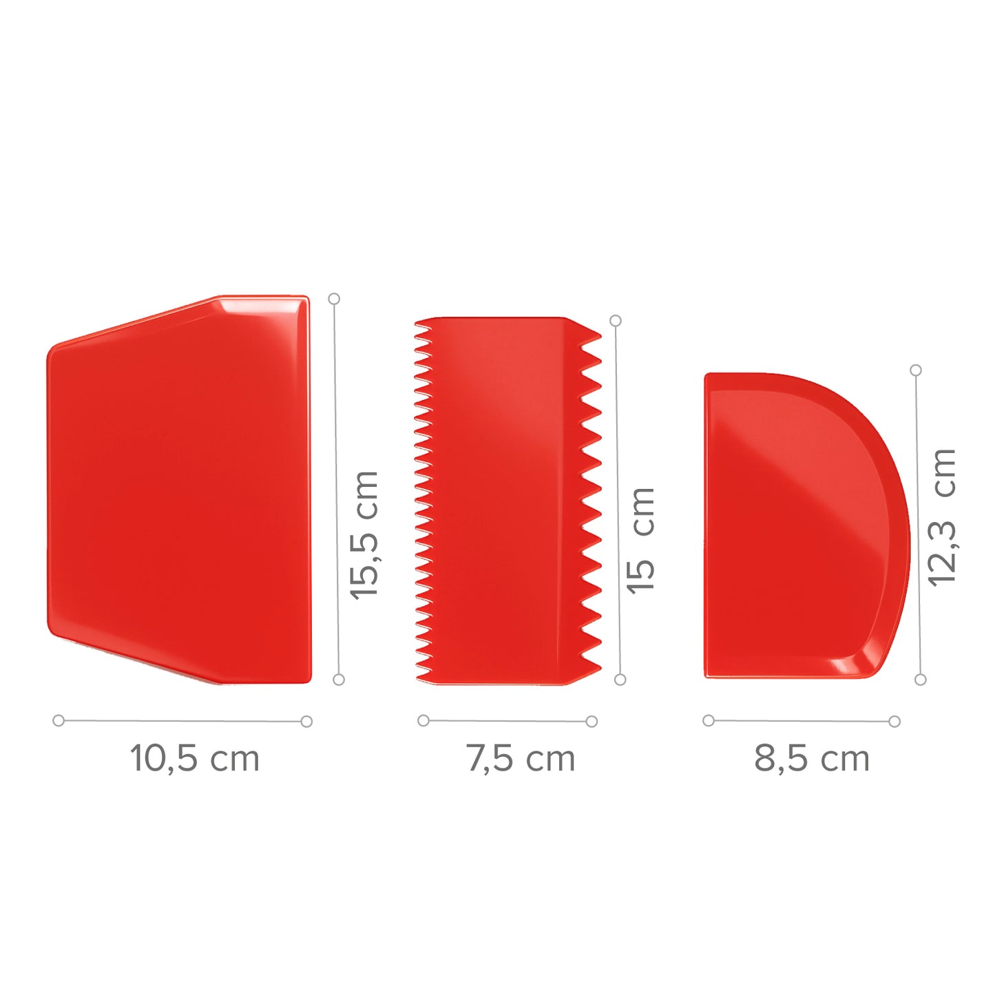 PACK 3 RASPADORES DE MASA- DEKORA HOME BAKING