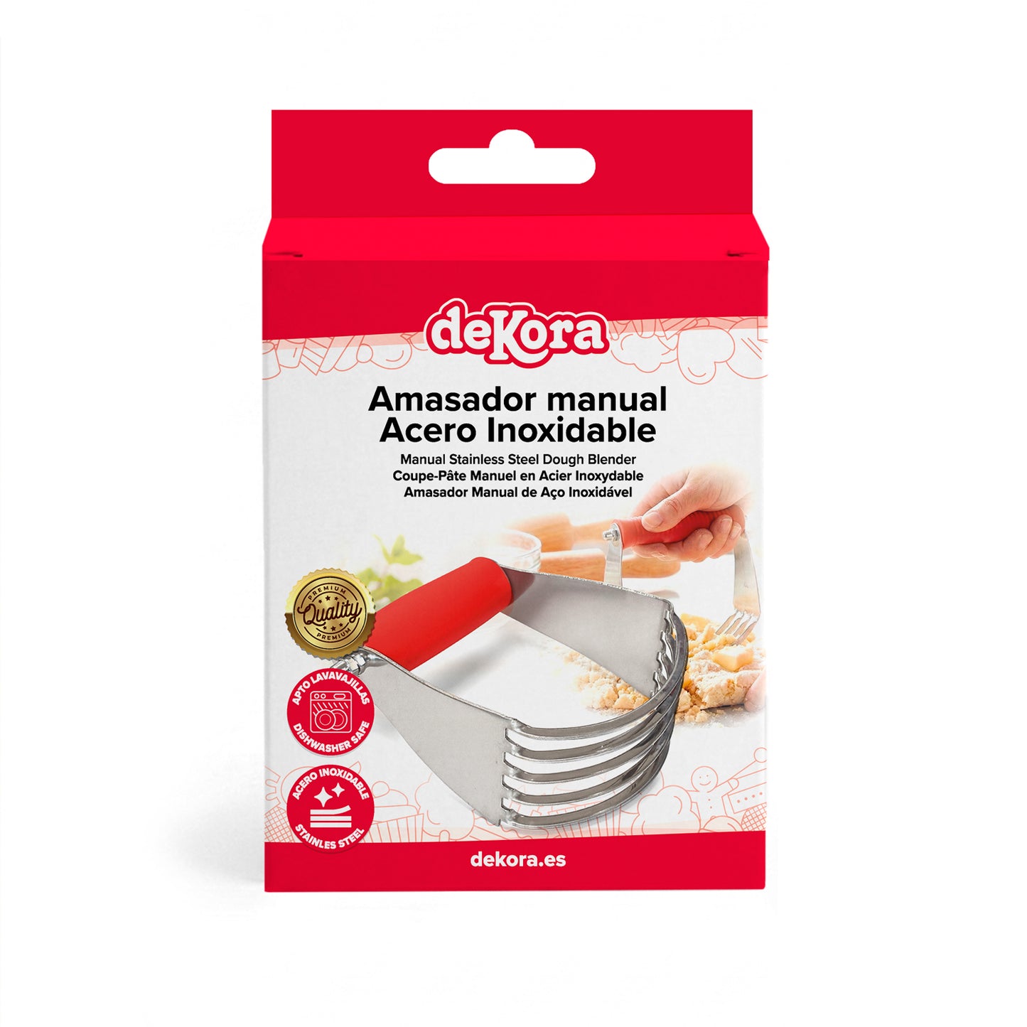 AMASADORA DE MANO ACERO INOX  DEKORA HOME BAKING