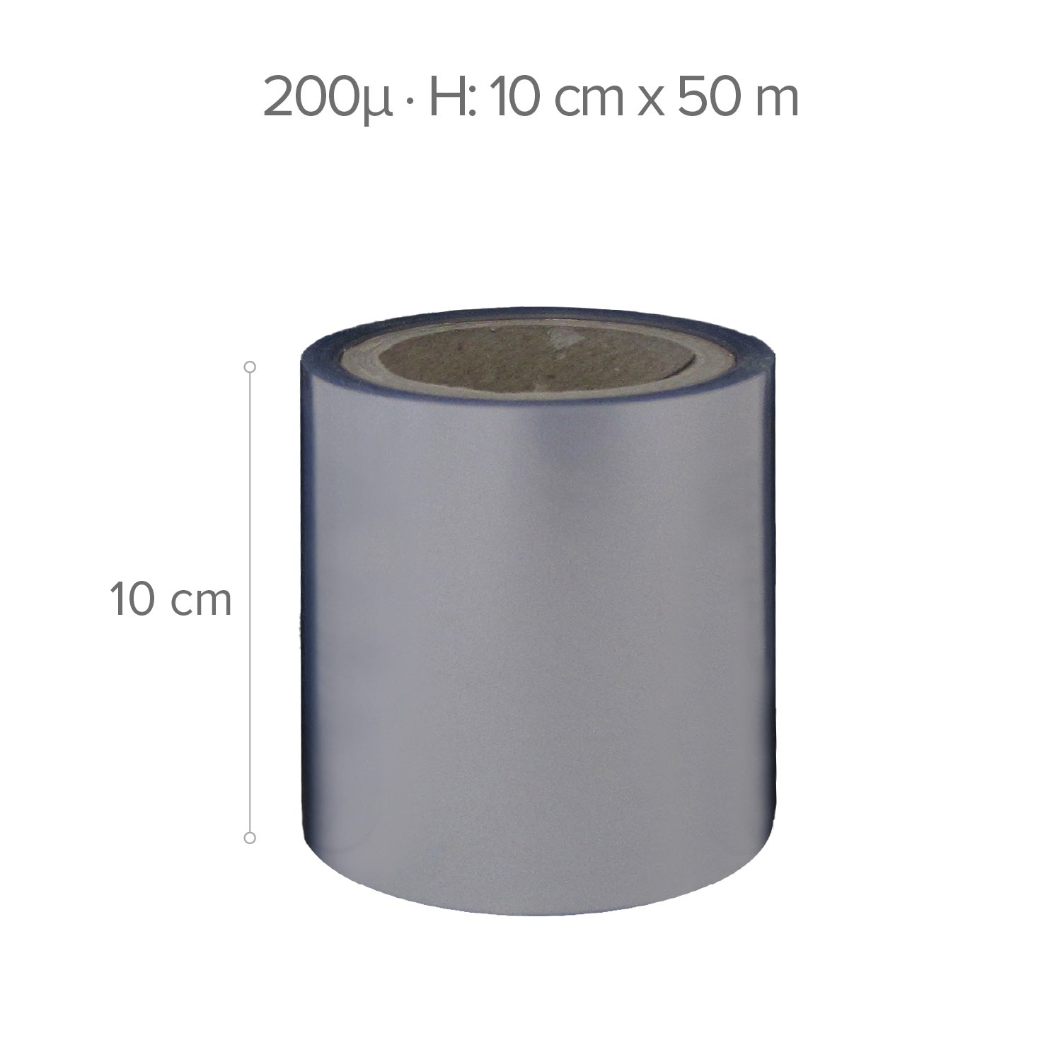 TRANSPARENT PVC ROLL – 50 M – H10 CM – 200µ (ACETATE)