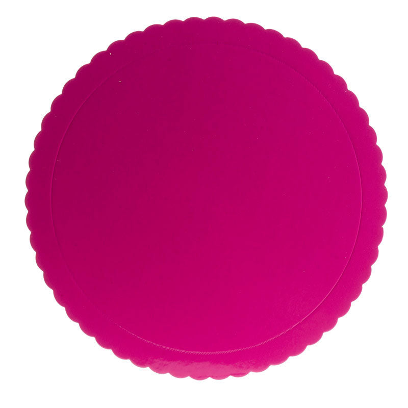 PIATTO ROTONDO PER TORTA ONDULATO ROSA 3 MM 30 CM