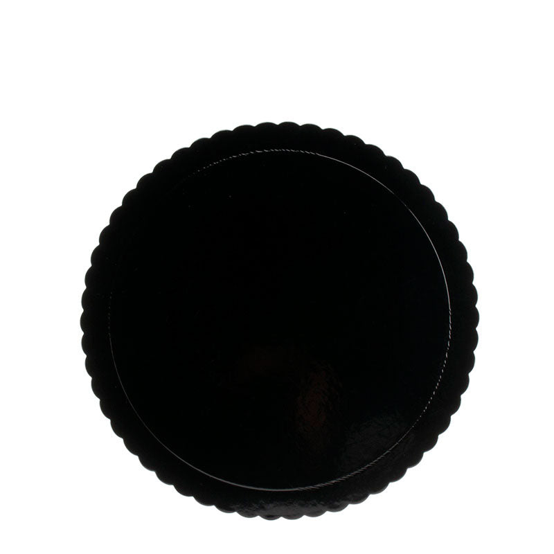PLATEAU DENTELLE ROND NOIR Ø 25 CM H 3 MM