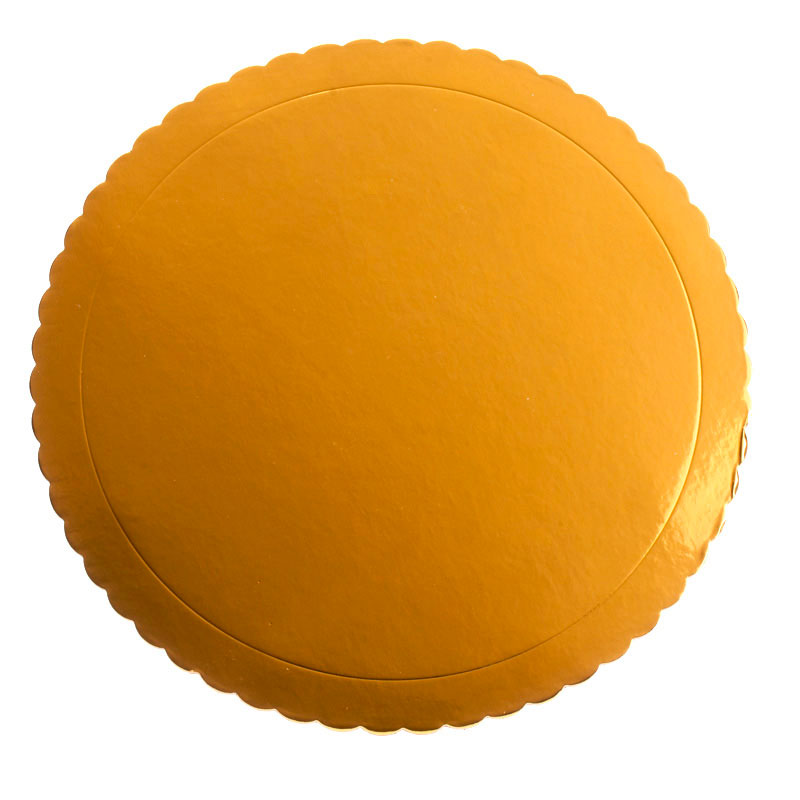 PIATTO ROTONDO PER TORTA ONDULATO ORO 3 MM 30 CM