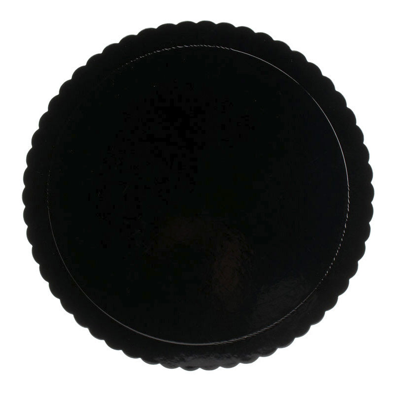 SCALLOPED BALCK CAKE BOARD Ø 35 CM H 3 MM