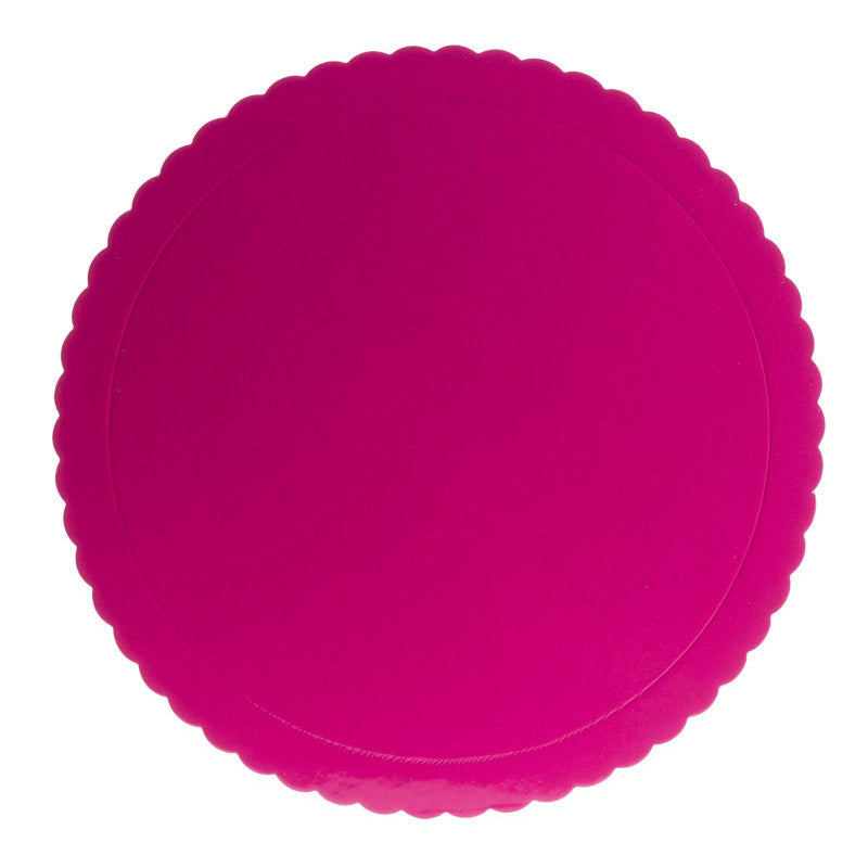 FUCHSIA ROUND CAKE PLATE, SCALLOPED EDGE, Ø 35 CM H 3 MM