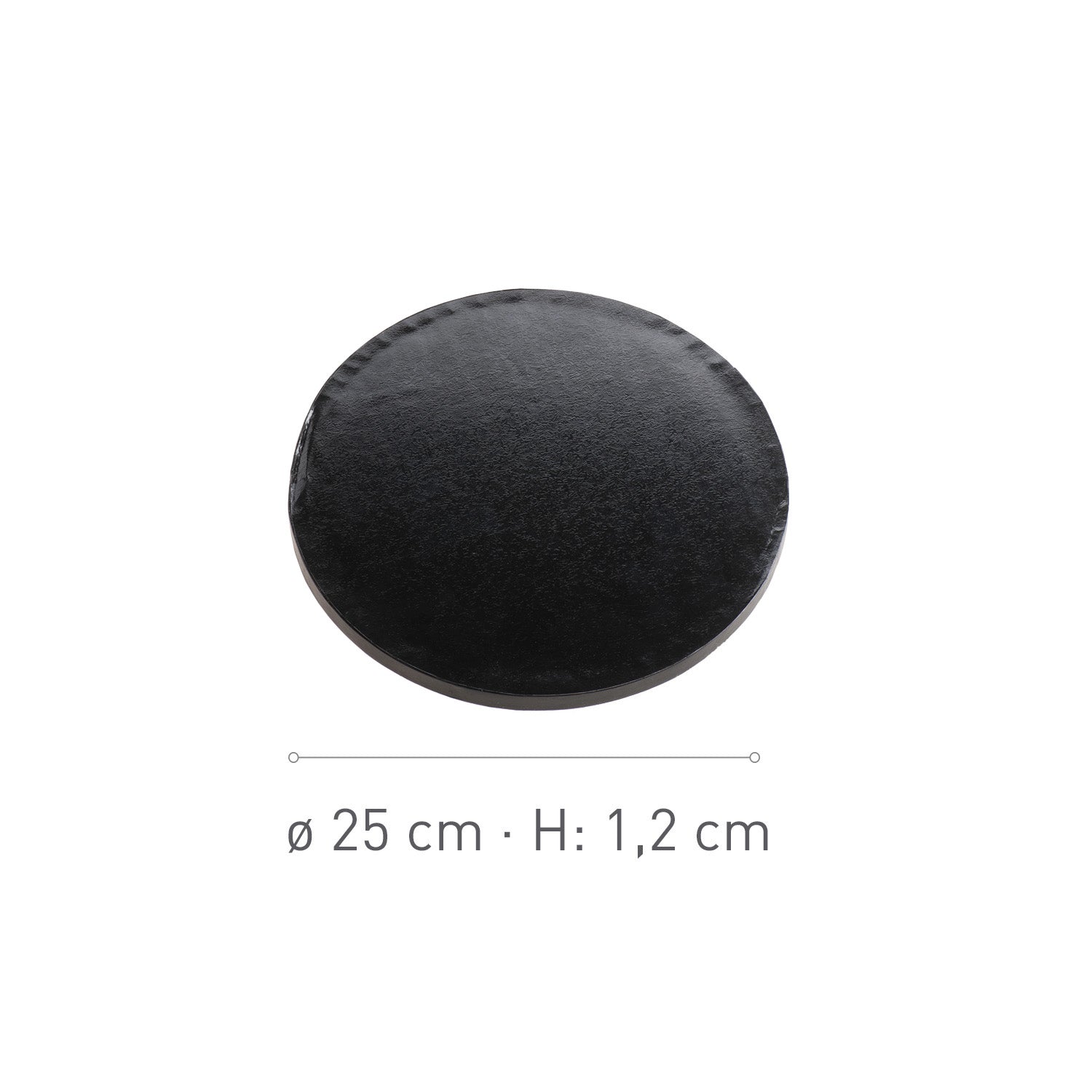 BASE DE TARTA REDONDA NEGRA Ø 25CM H1.2CM