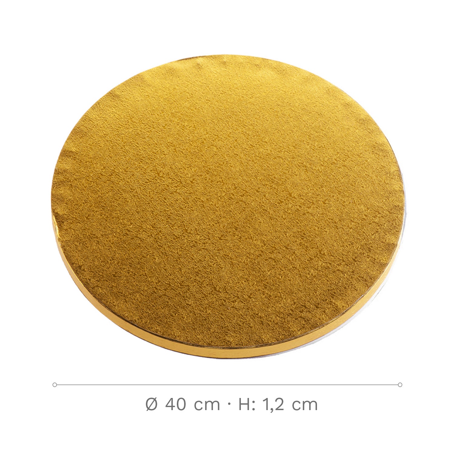 ROUND GOLD CAKE BASE 40CM H1.2CM