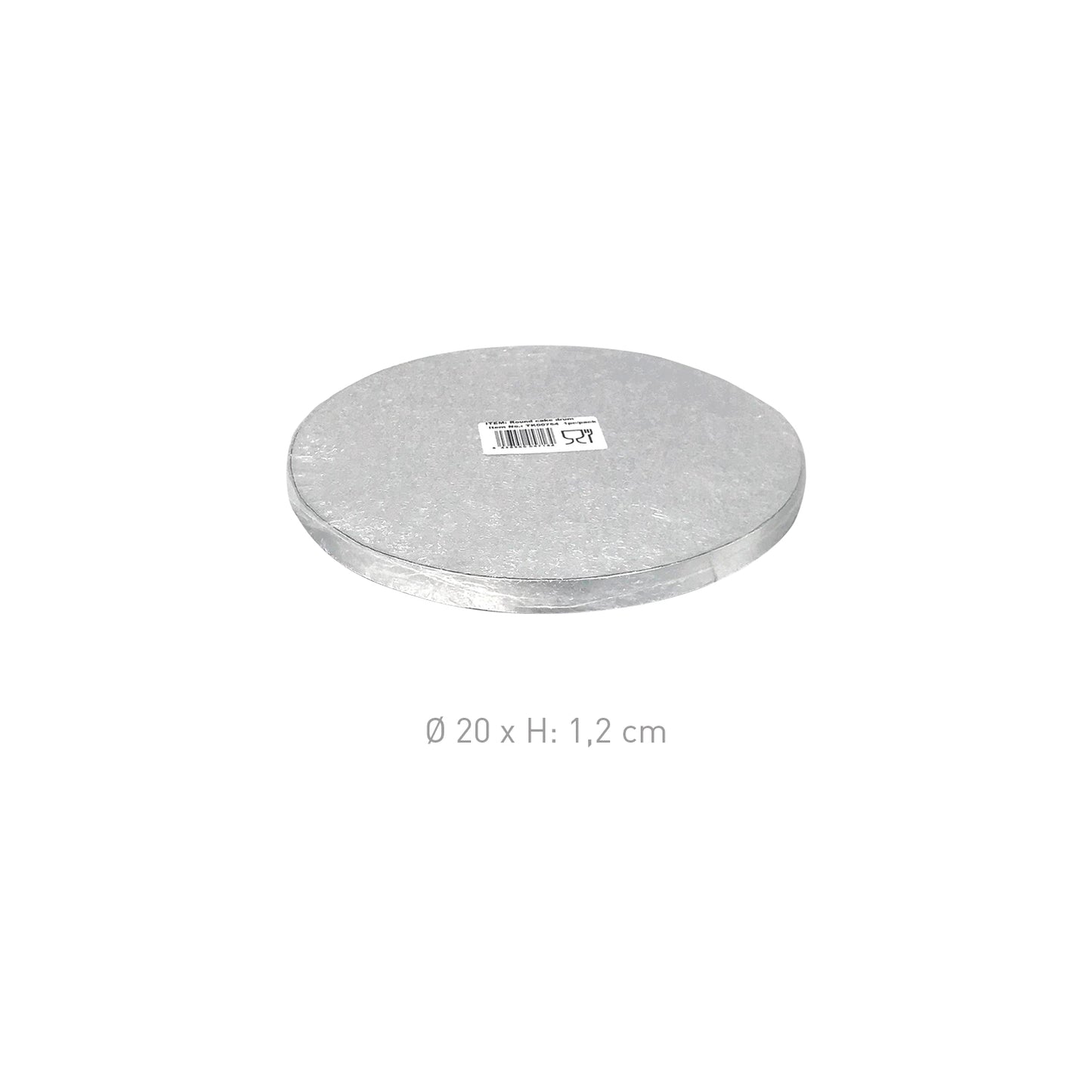 BASE DE TARTA REDONDA PLATEADA Ø 20CM H1.2 CM