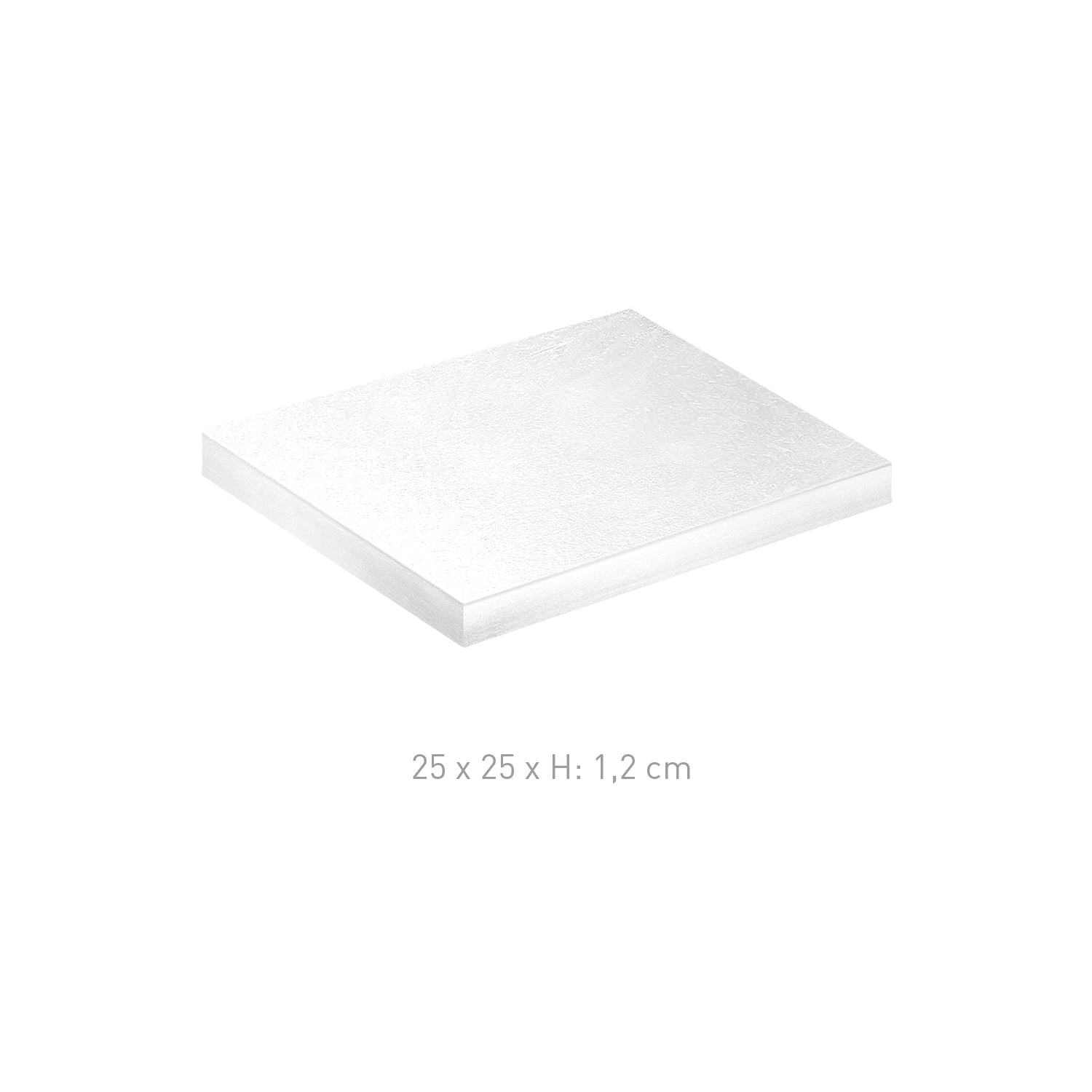 BASE PARA BOLO QUADRADA BRANCA 25X25H1.2CM