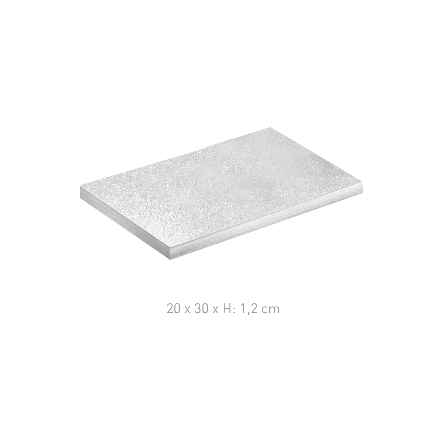 RECTANGULAR CAKE BASE SILVER 20X30H1.2CM