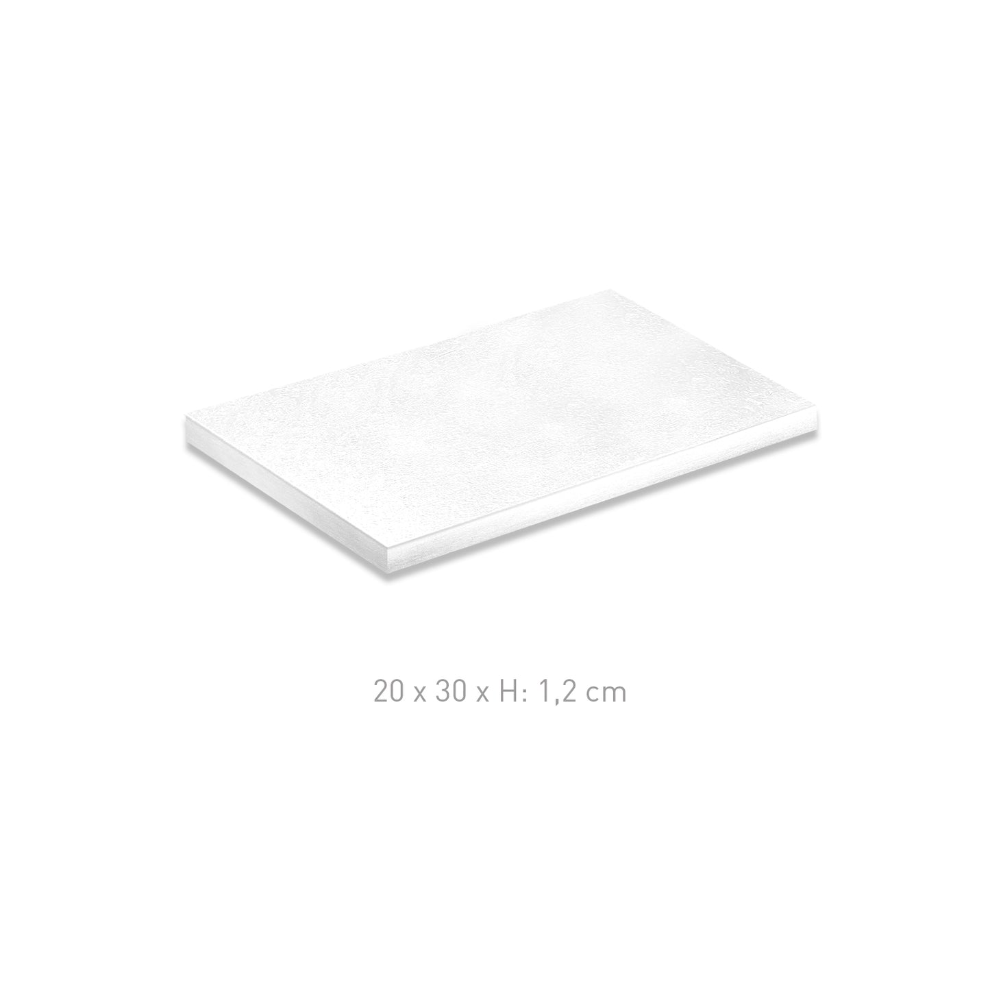 RECTANGULAR CAKE BASE WHITE 20X30 H1.2CM