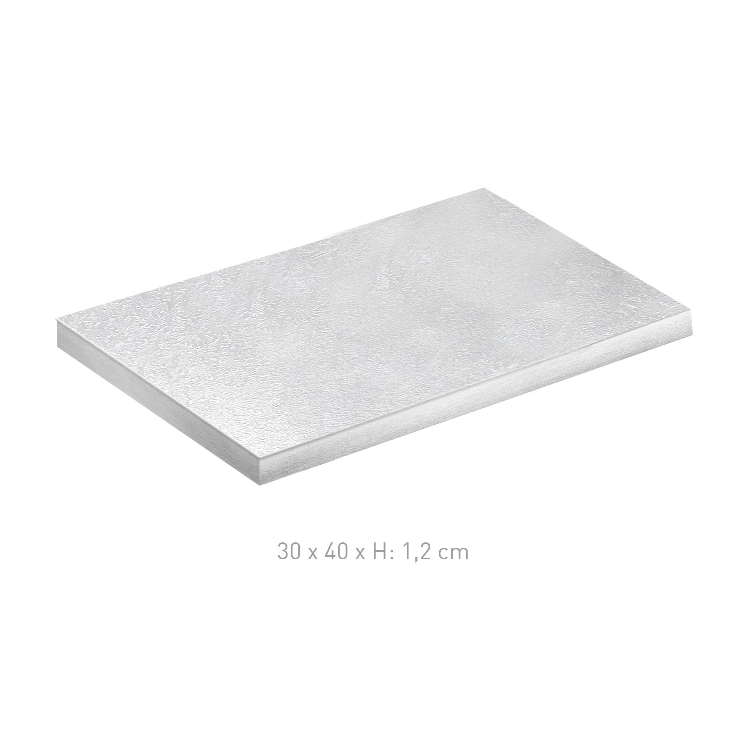BASE PER TORTA RETTANGOLARE ARGENTATA 30X40 H1.2CM