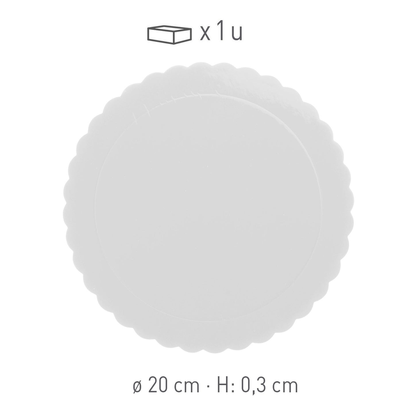 PIATTO ROTONDO ONDULATO BIANCO 3 MM 20 CM