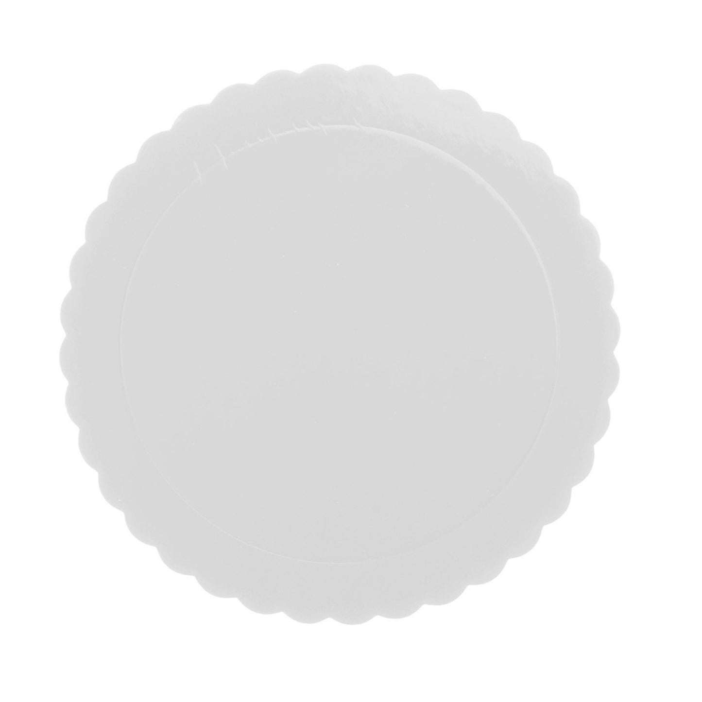PRATO PARA BOLO REDONDO BRANCO ONDULADO 3 MM 30CM