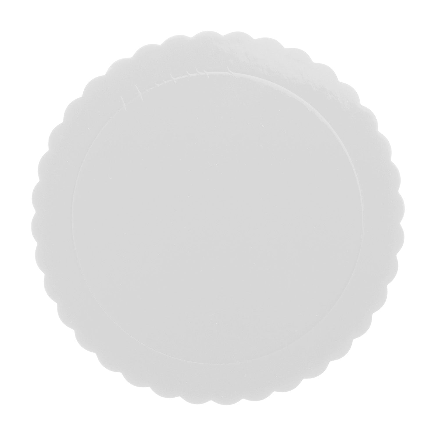 PRATO PARA BOLO REDONDO BRANCO ONDULADO 3MM 35CM