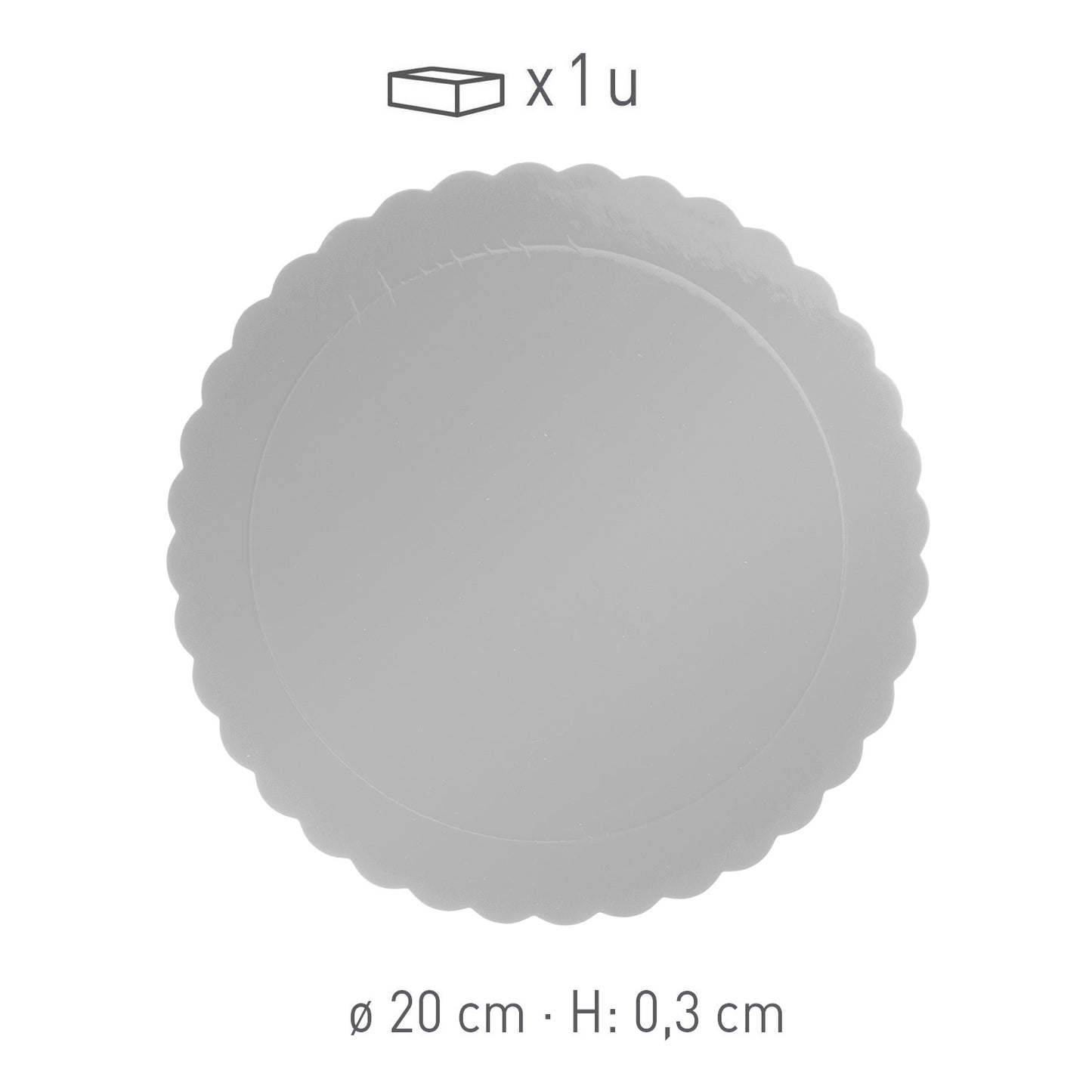 PIATTO ROTONDO ONDULATO D'ARGENTO 3MM 20CM