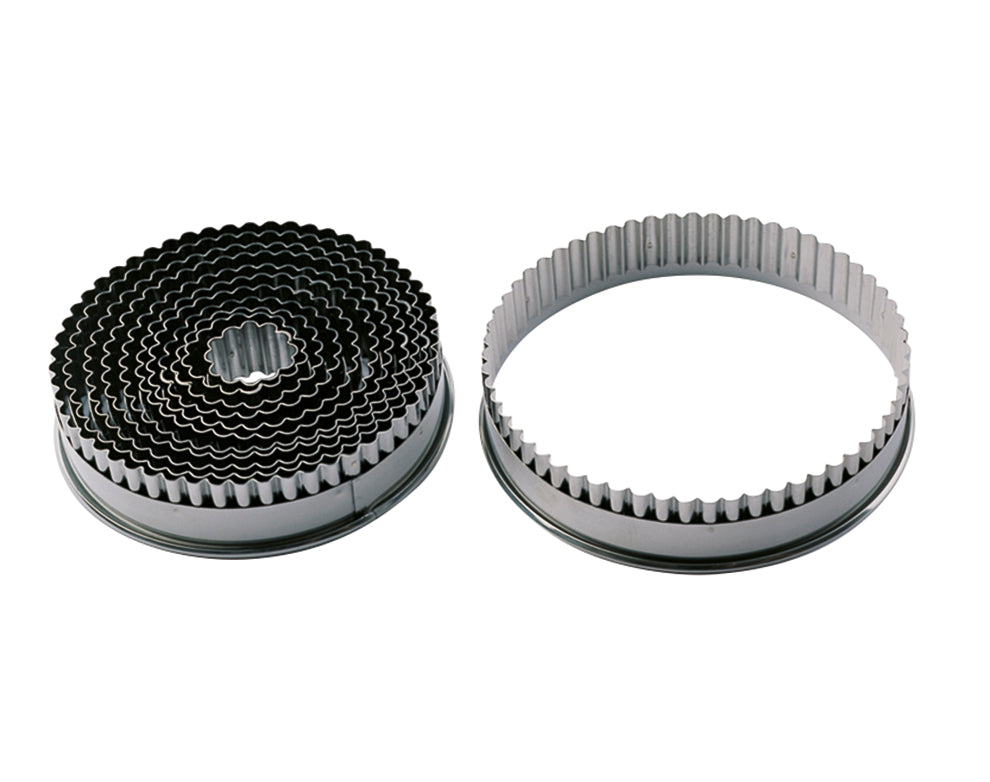 DÉCOUPOIR ROND CANNELÉ INOX | Ø 3 - 14CM 12 PCS