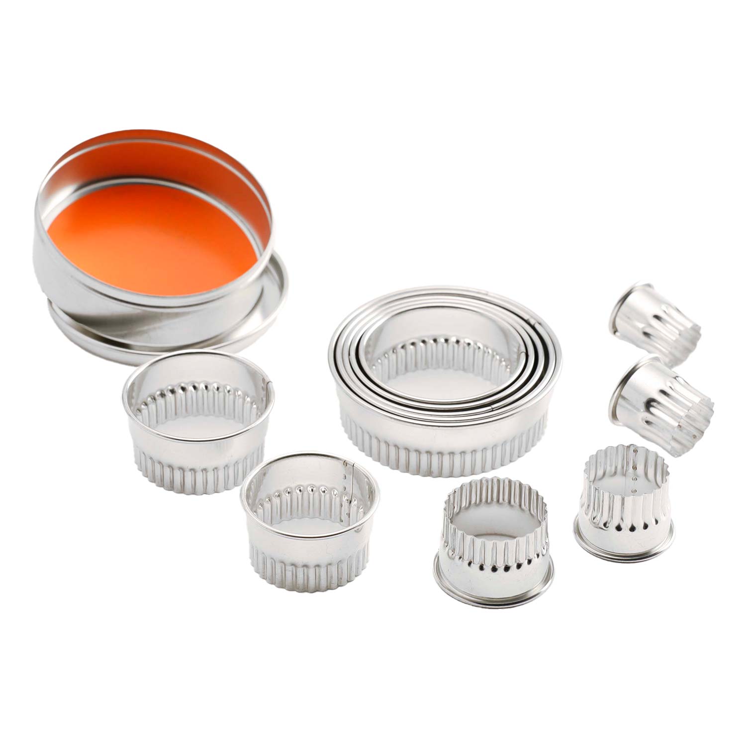DÉCOUPOIR ROND CANNELÉ INOX | Ø 3 - 14CM 12 PCS