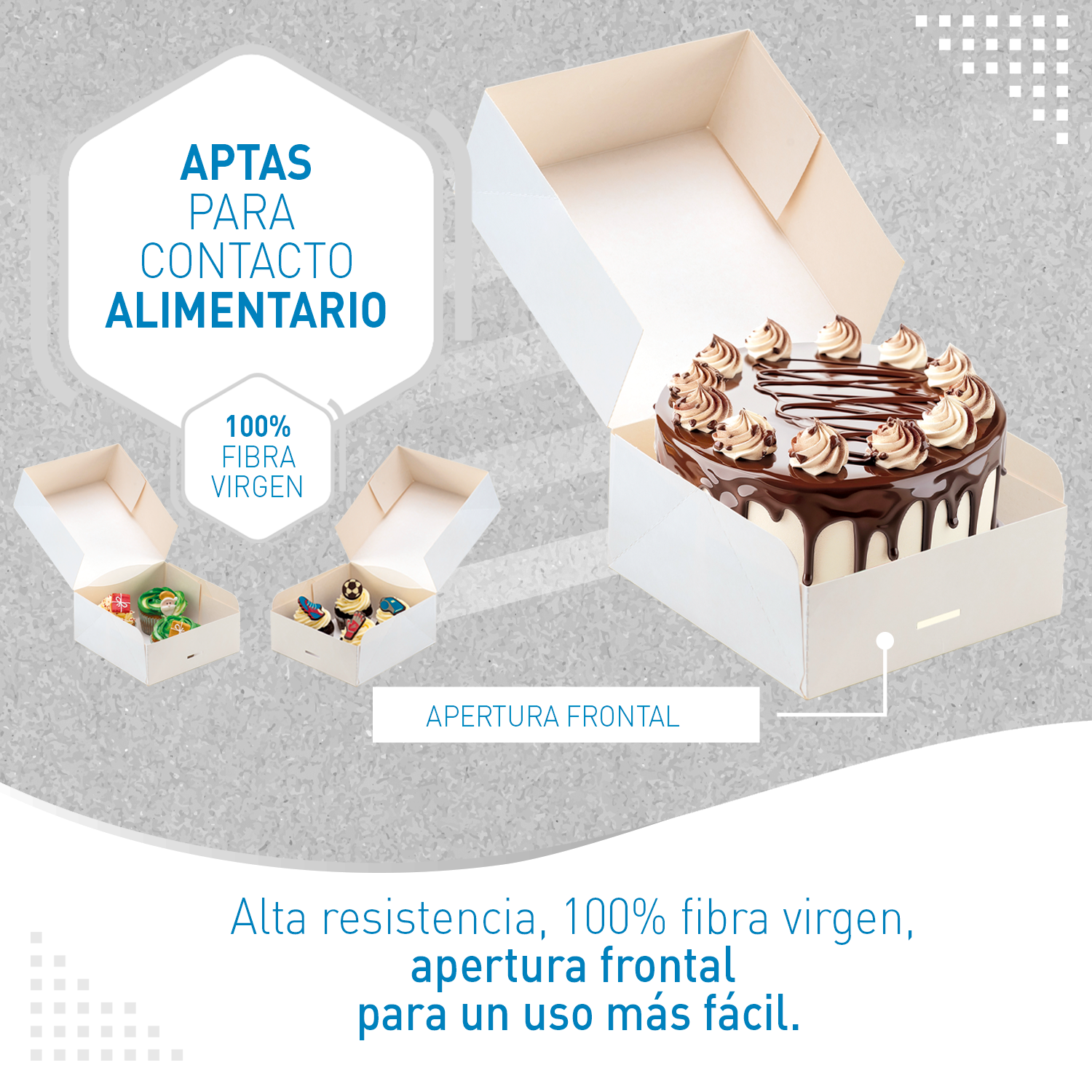 CAJA TARTA BLANCA CARTÓN 26X26X13CM