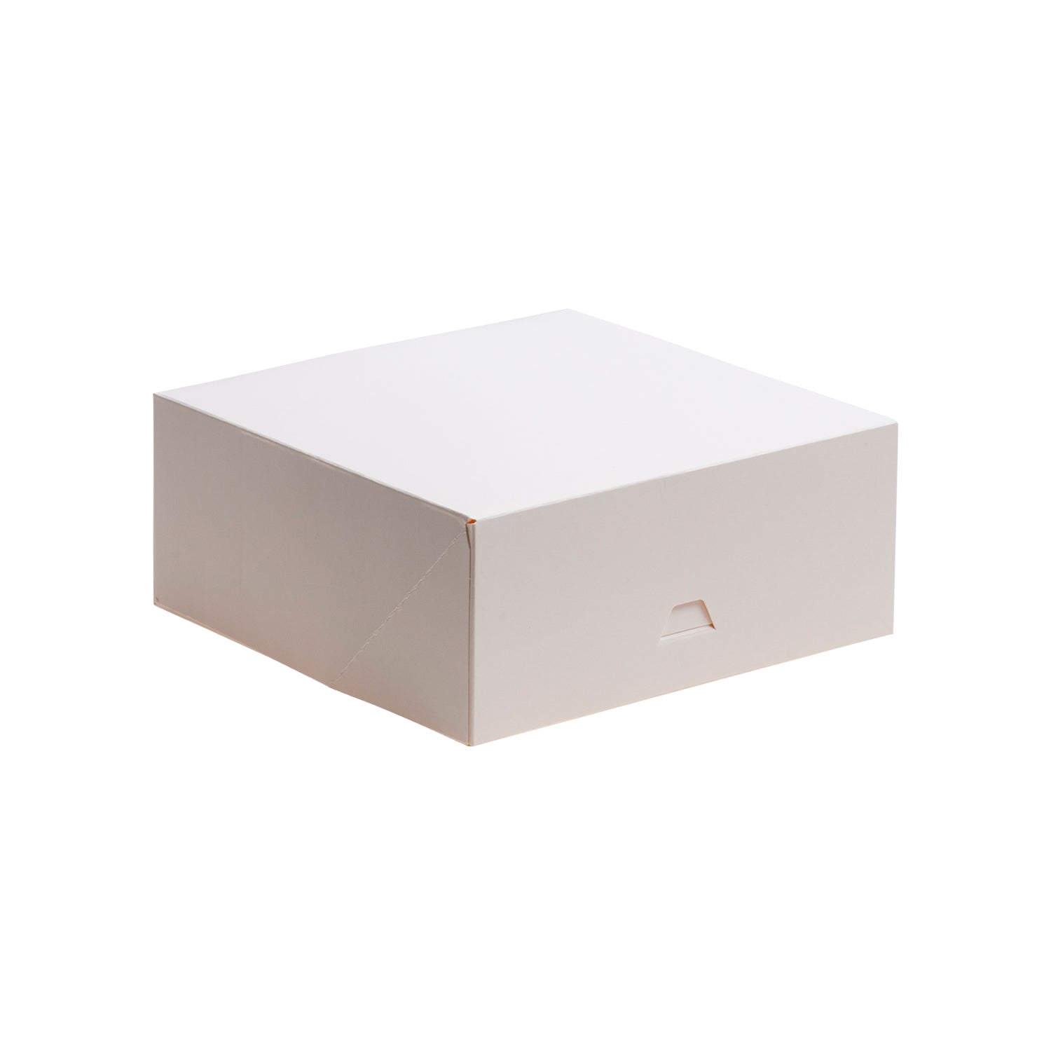 WHITE CARDBOARD CAKE BOX  16X16X8CM