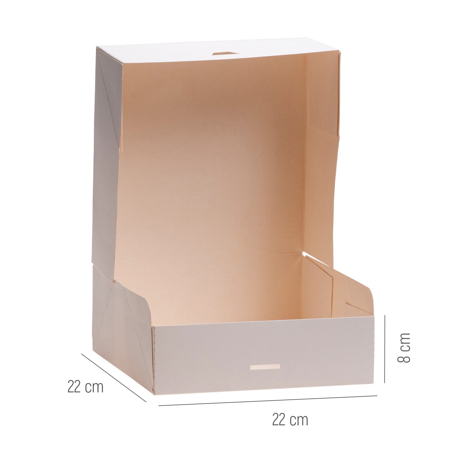 CAJA TARTA BLANCA CARTÓN 22X22X8CM