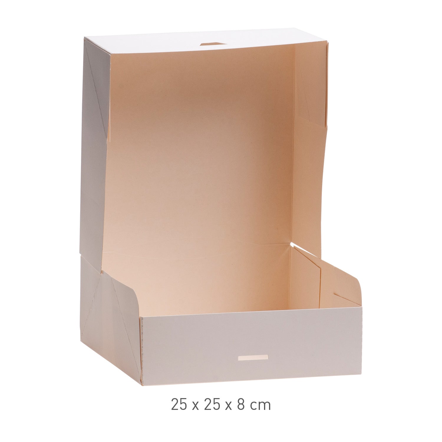 BOÎTE À GÂTEAUX EN CARTON BLANC 25X25X8CM