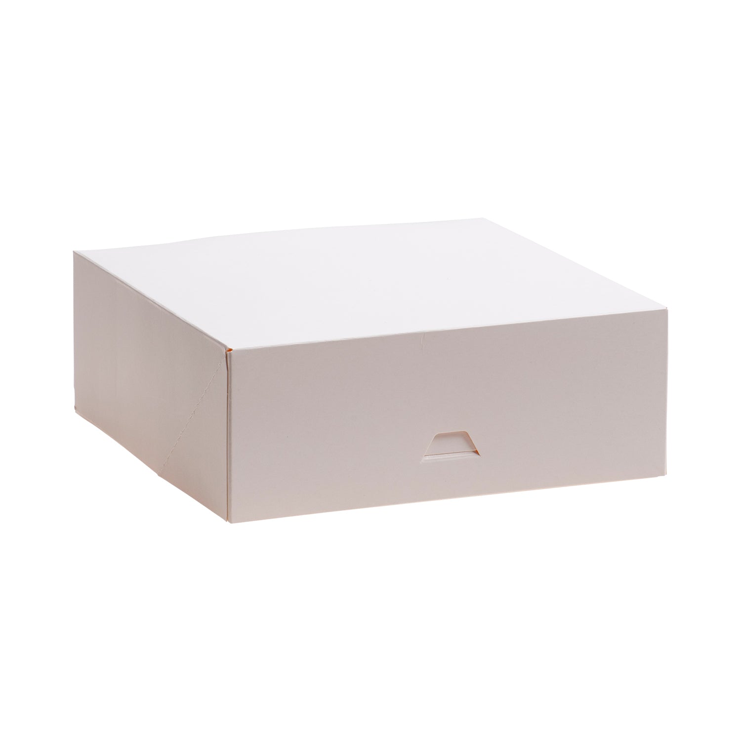 WHITE CARDBOARD CAKE BOX  25X25X8CM