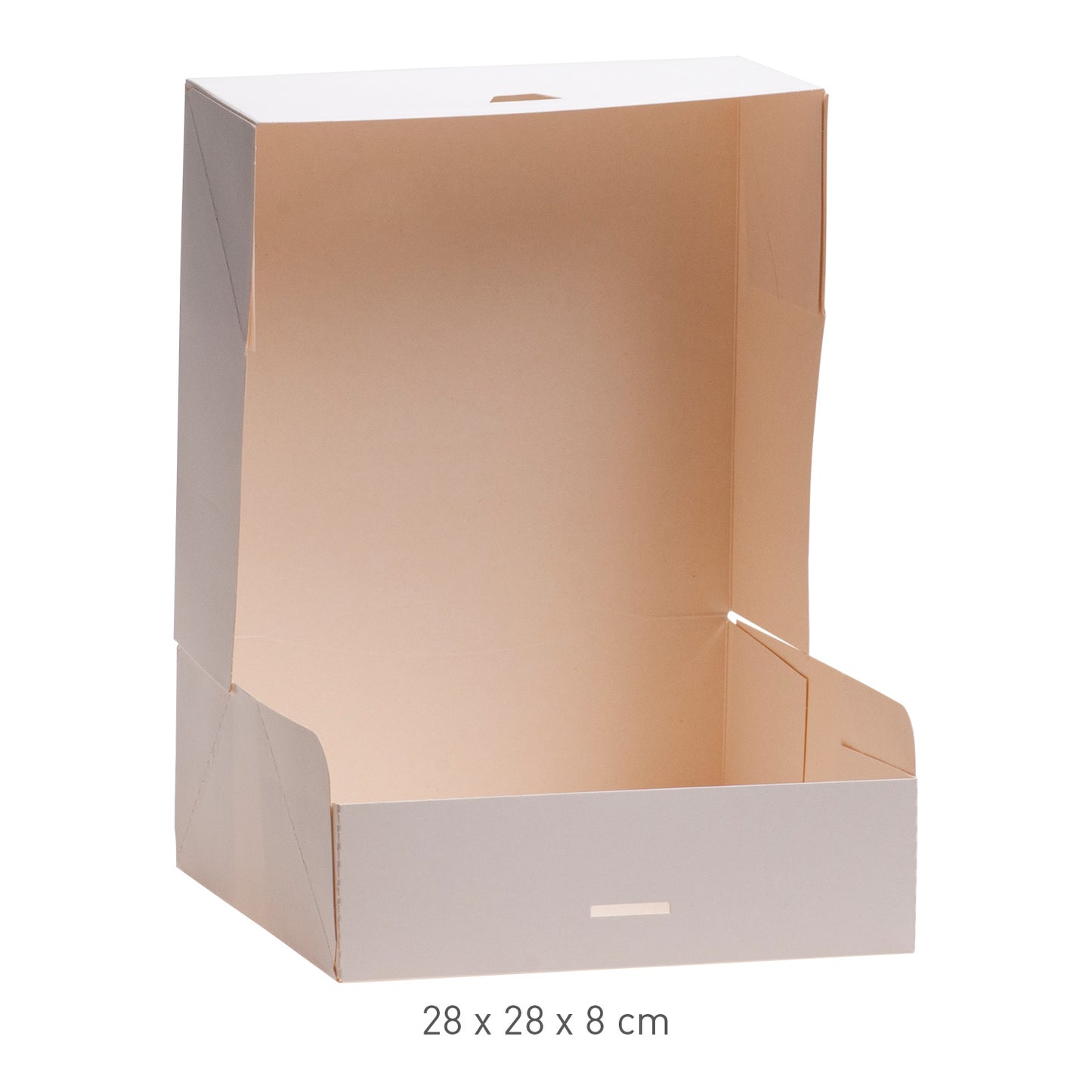 SCATOLA PER DOLCI IN CARTONE BIANCO 28X28X8CM